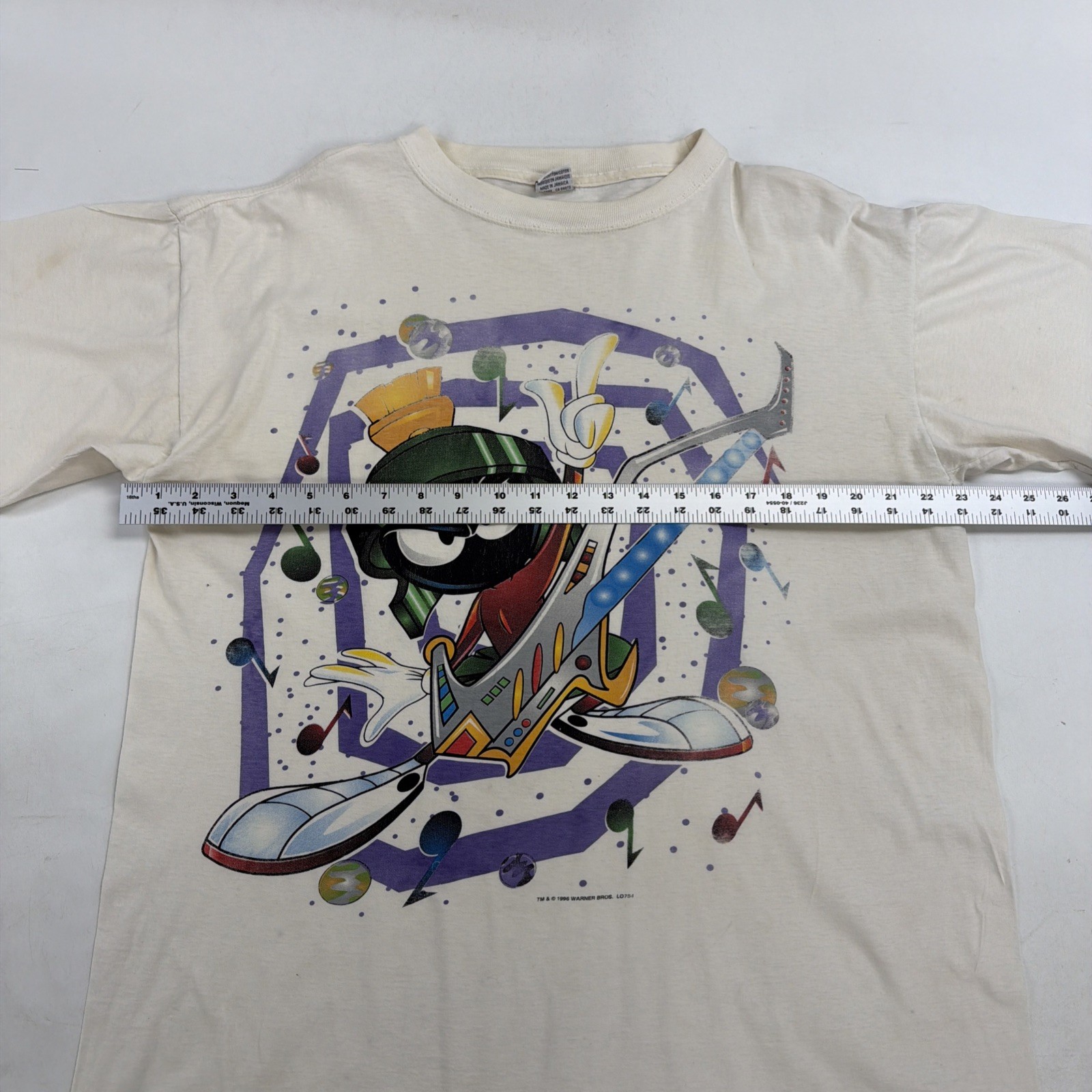 Vintage Marvin The Martian Guitar Warner Bros T-Shirt Size Large 1996