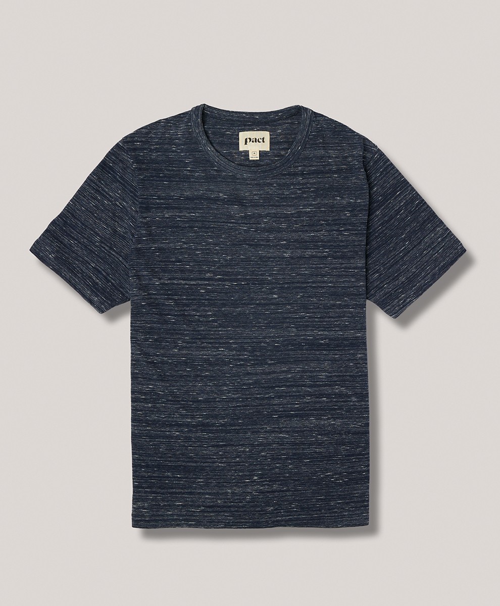 Pact Tops Men&rsquo;S The Mix Lightweight Short Sleeve Crew Small Maritime Navy Mel…