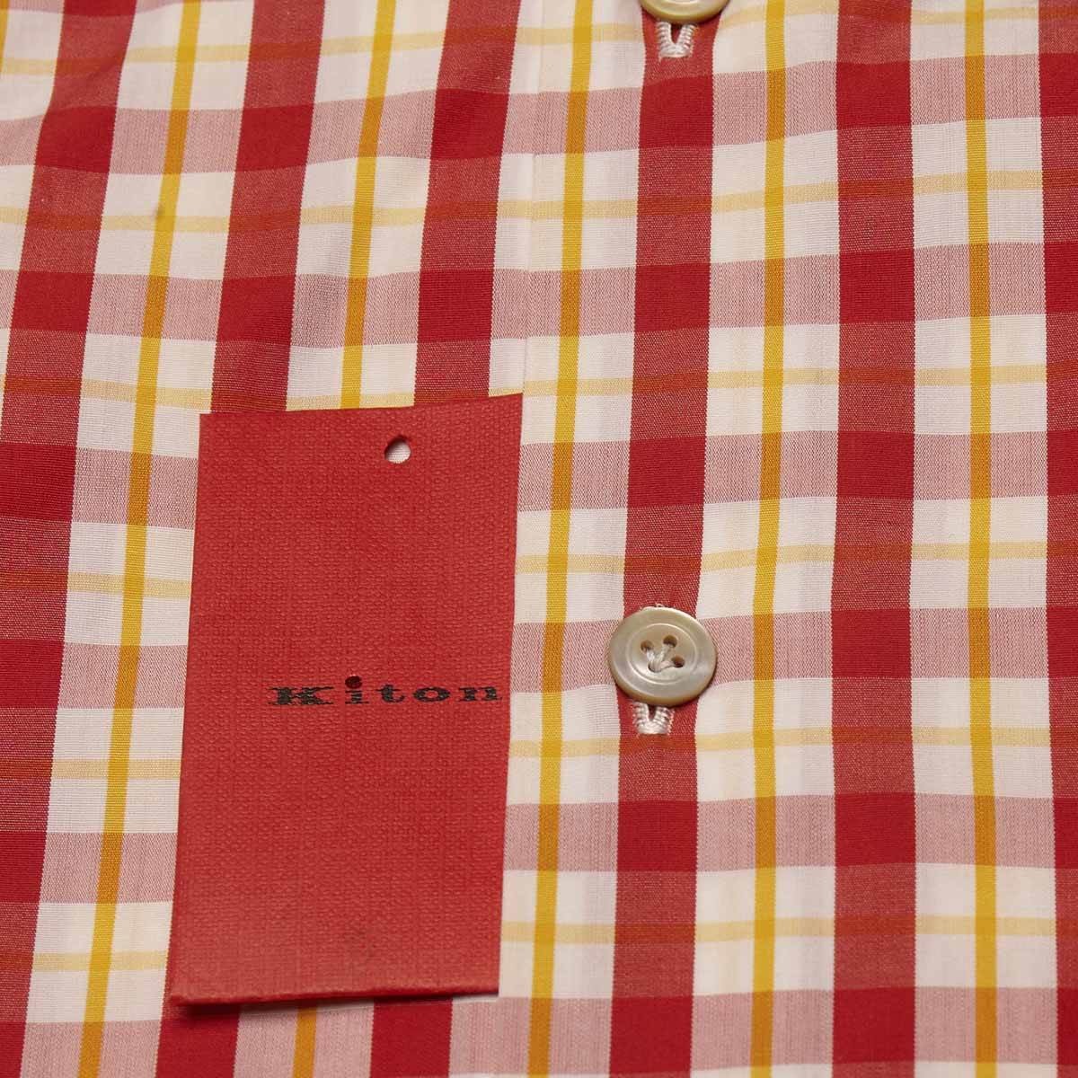 NEW KITON MULTICOLOR COTTON SHIRT US 15.5 – EU 39 MUL