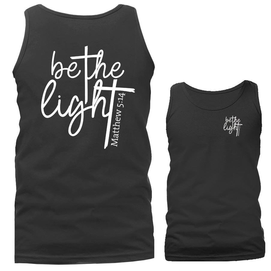 Be the Light Matthew 5:14 Christian Cross Religious Tank Top