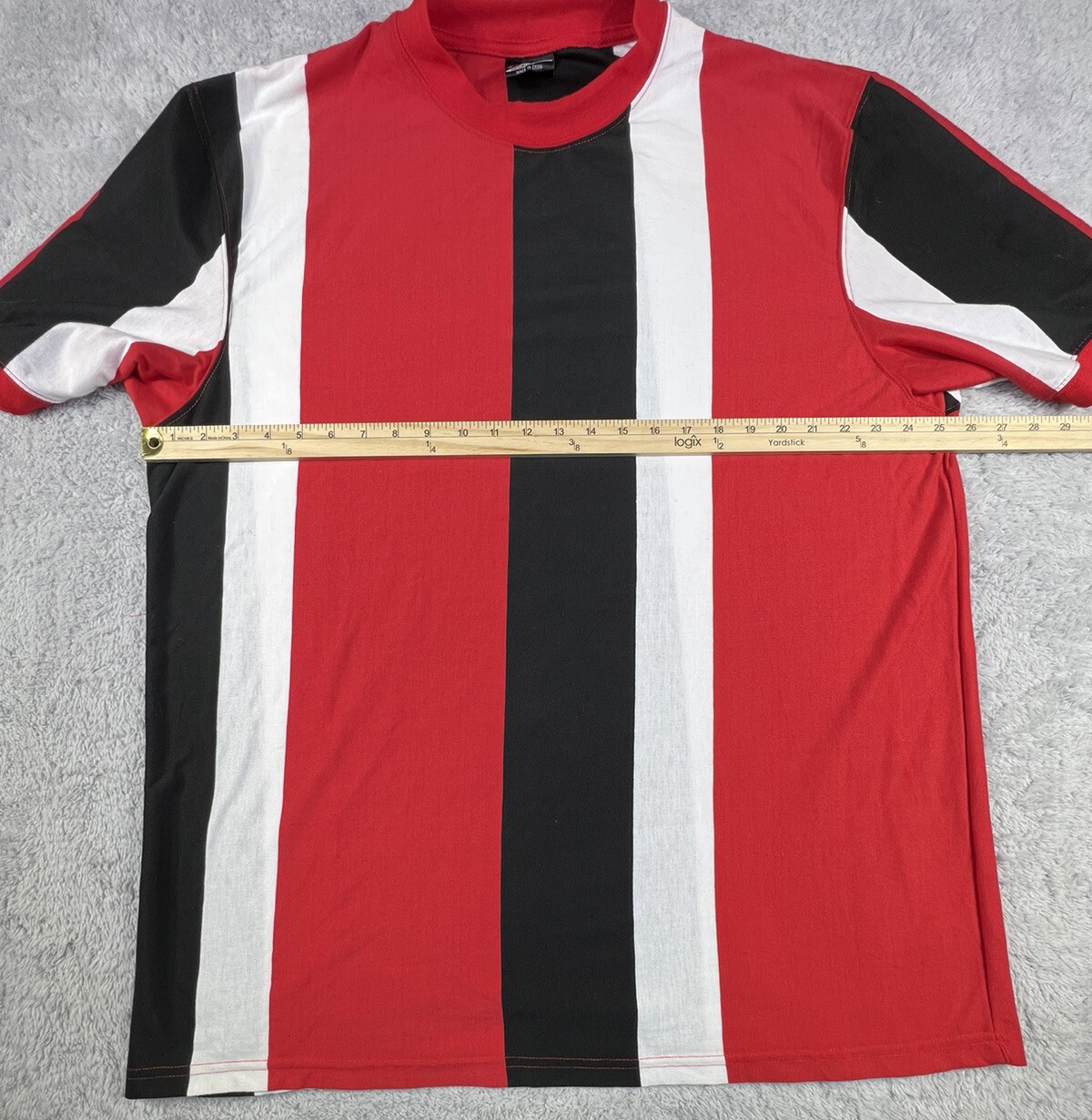 Brooklyn State Men&rsquo;s Vertical Stripe Crew Size 3XL Color Block Cotton Polyester