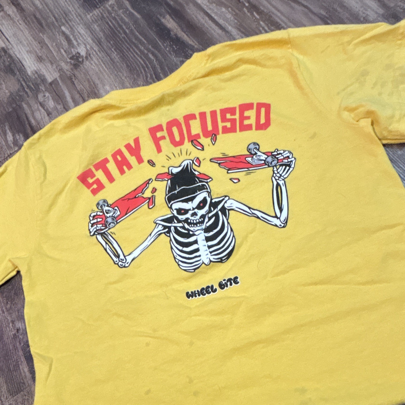 Wheel Bite Unisex Skateboarding Shirt Black And Yellow Men’s Size Small 2 Pack