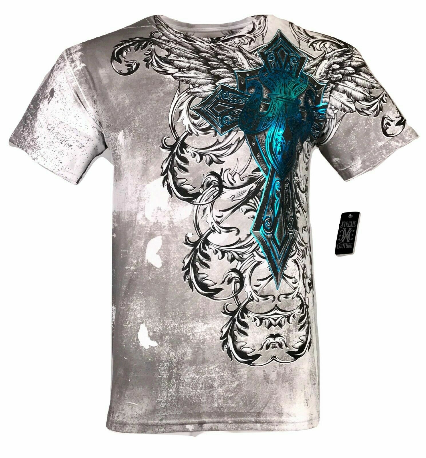 Xtreme Couture by Affliction Men&rsquo;s T-Shirt BASTILE MASS White Biker S-5XL
