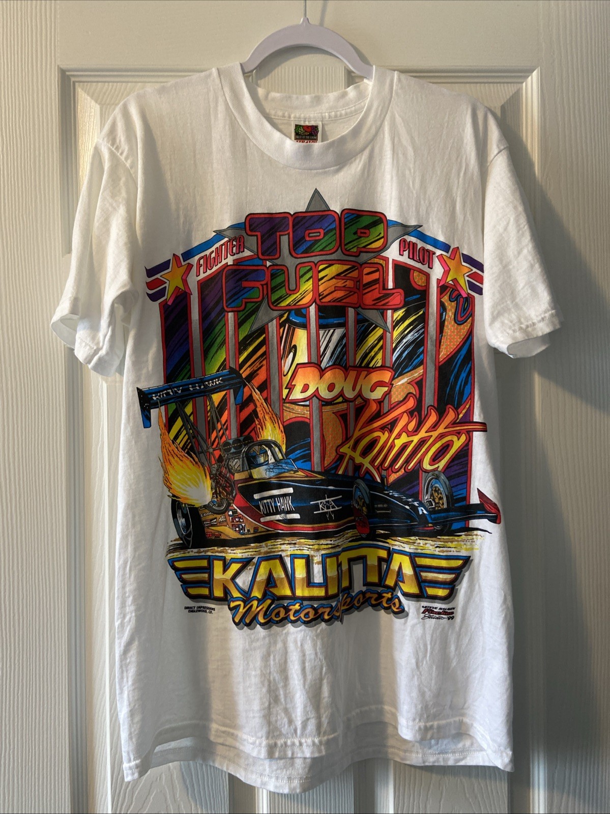 Vintage y2K Doug Kalitta Racing NHRA Shirt Drag Race Men Large 90s Top Fuel
