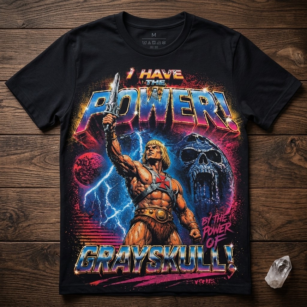 He-Man I Have The Power T-Shirt, Vintage 80s Cartoon Masters of the Universe Tee