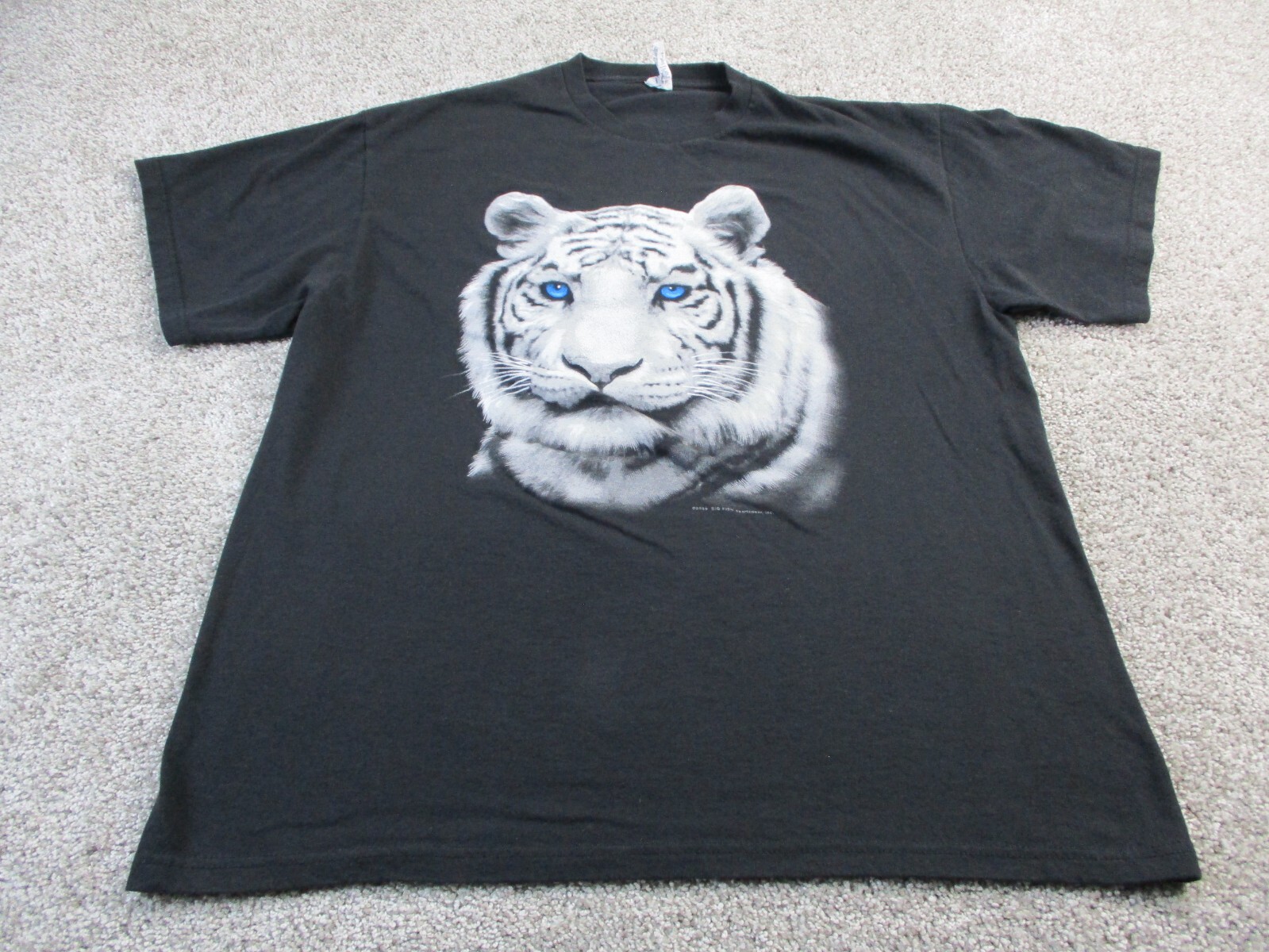 Big Fish Sportswear Shirt Adult Mens Black Tee White Tiger Extra Large 2009 EUC