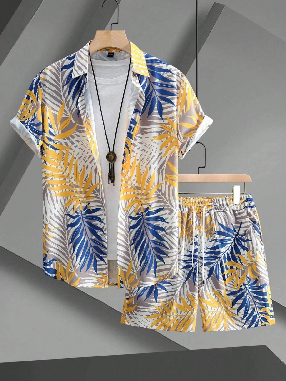 Men Summer Outfit 2-Piece Set Short Sleeve T-Shirt and Shorts Sweatsuit Set