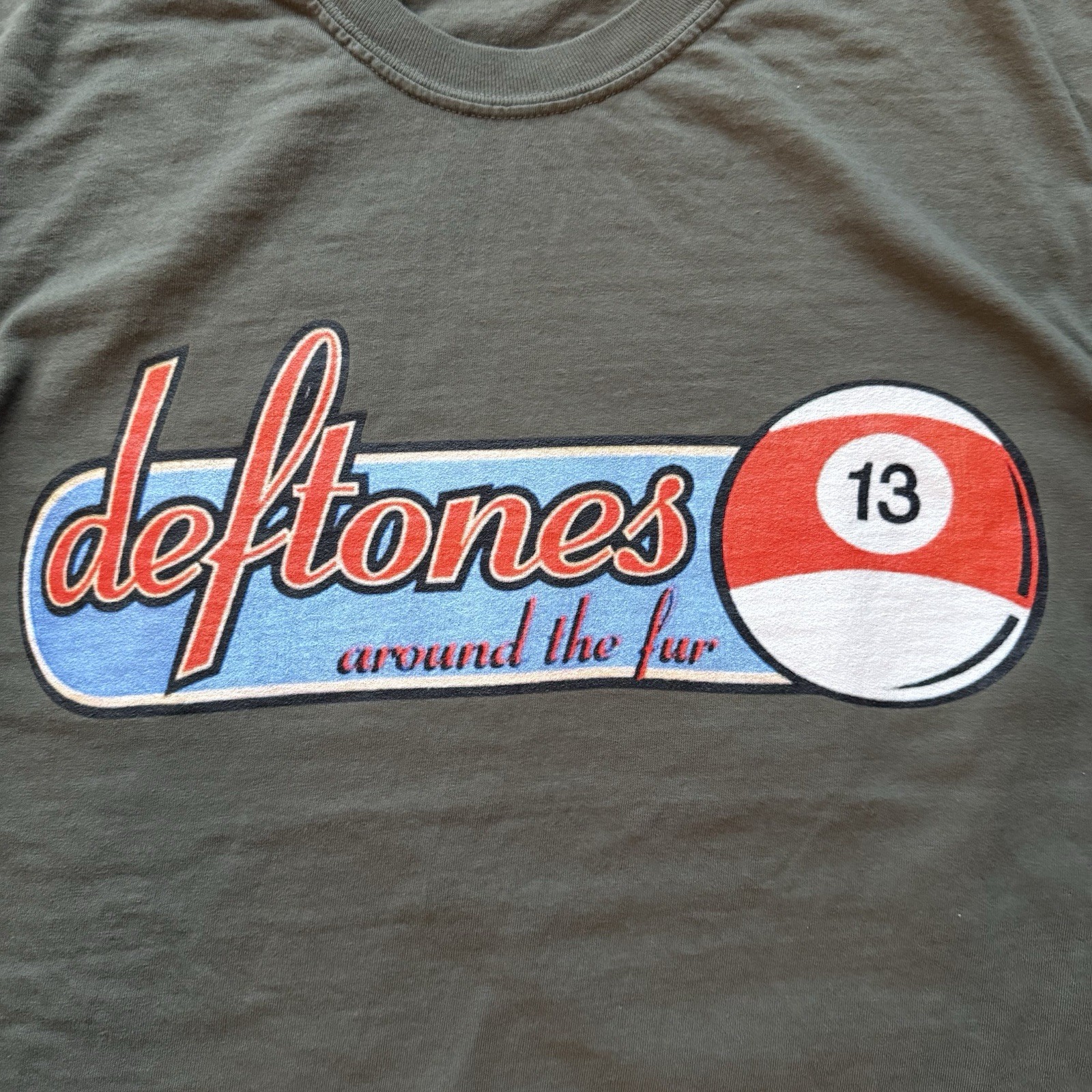 Deftones Around The Fur 98 Tour MODERN T-shirt 13 Pool Ball Green