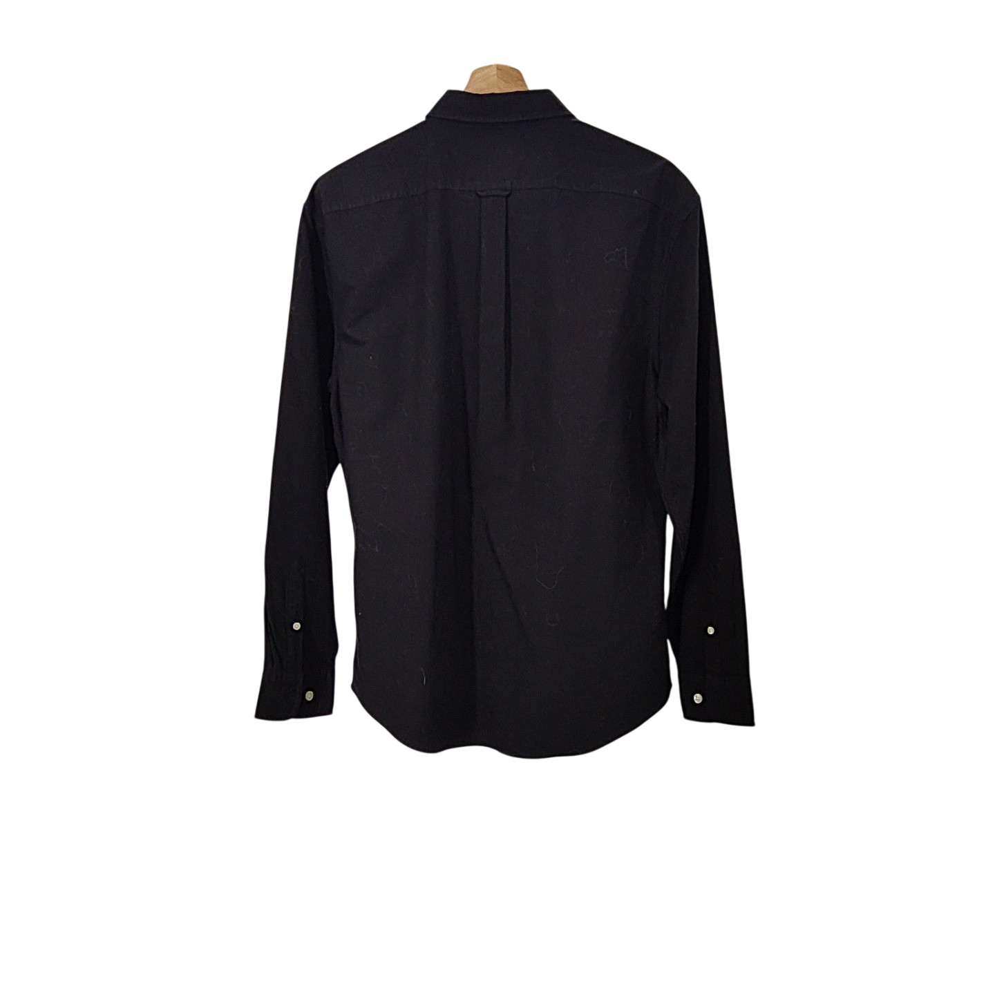 Quince Men 100% Organic Cotton Oxford Shirt Black Sleeved Top L