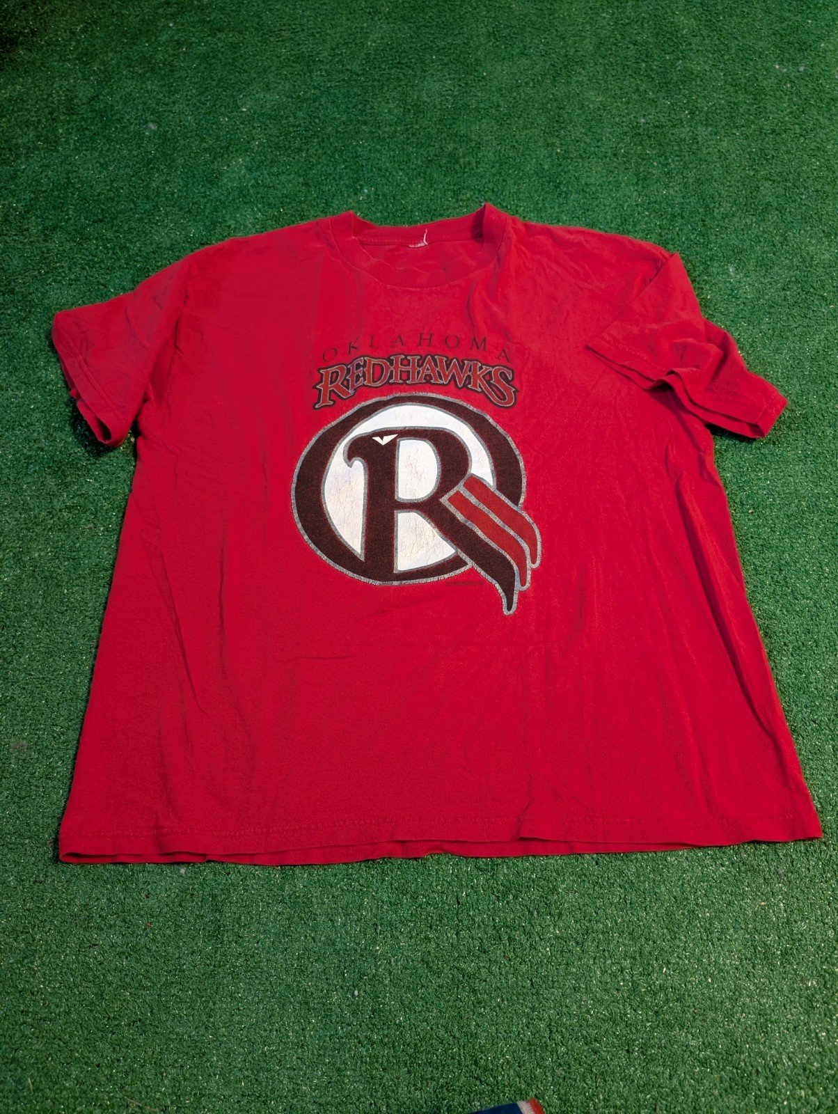Oklahoma RedHawks 1998 Vintage Minor League Baseball T-Shirt Red Logo Tee