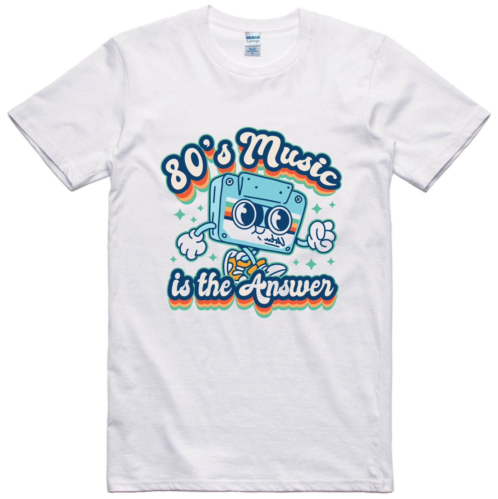 Funny T Shirt 80&rsquo;s Cassette Music Cotton Tee