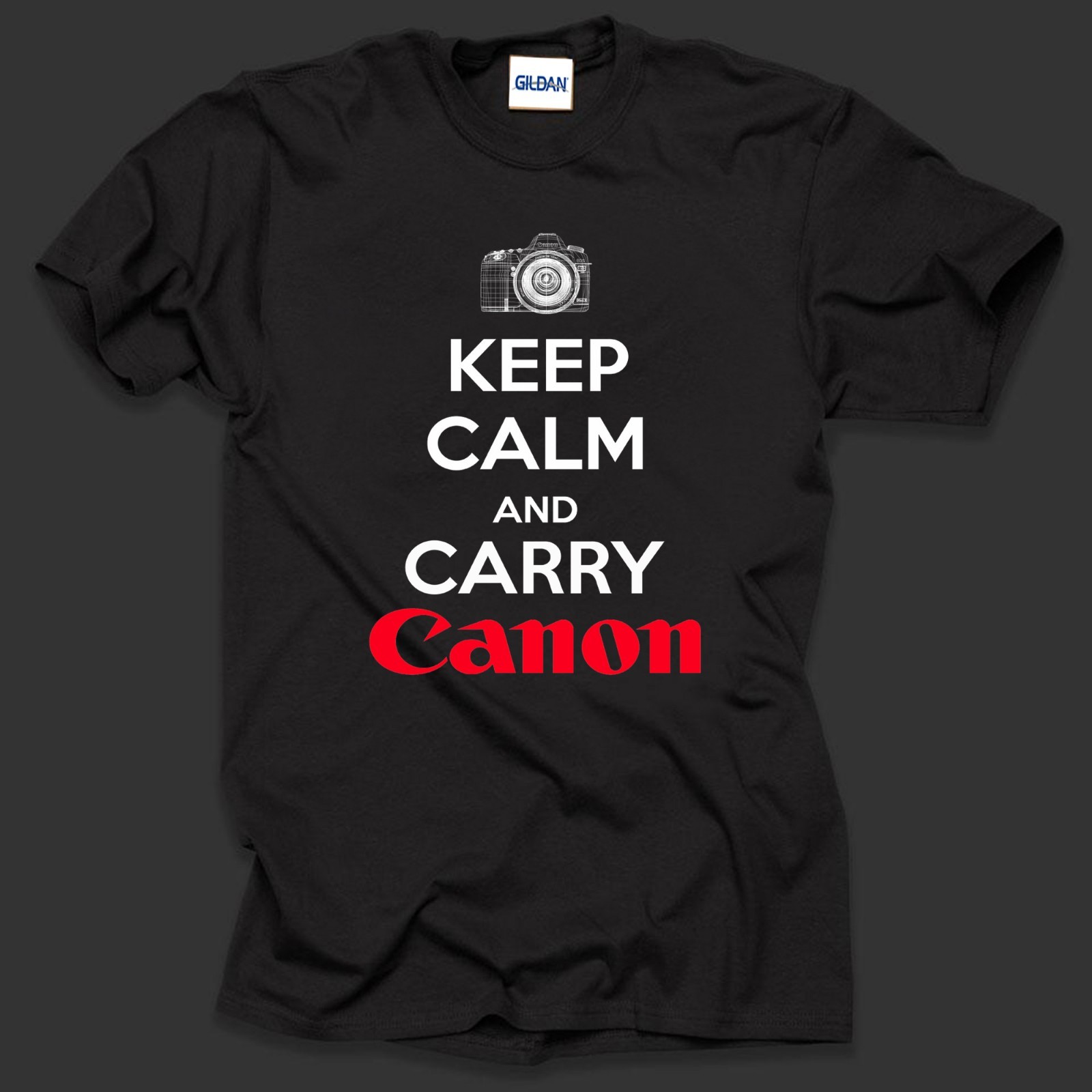 Keep Calm And Carry Canon T-Shirt Tee Shirt Amateur Photographer Tee Christmas