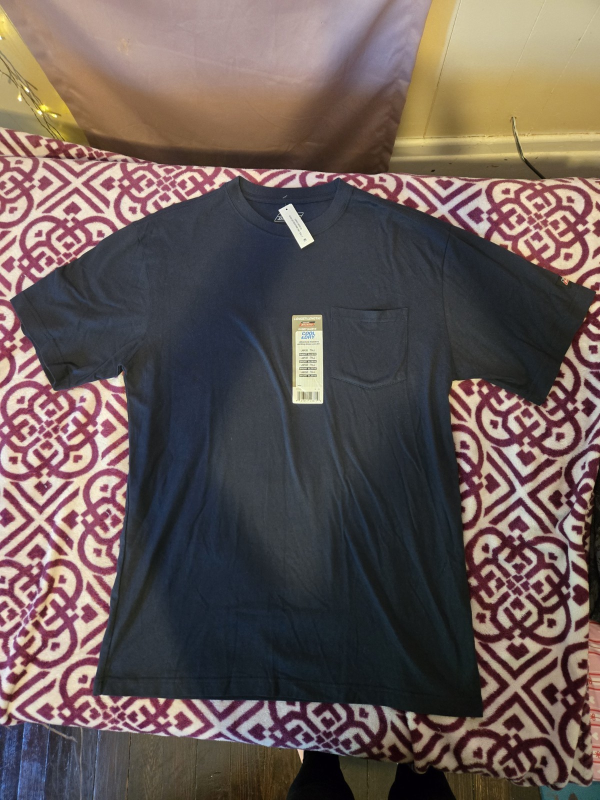 Genuine Dickies Large/Tall Black Shirt | Longer Length Short Sleeve