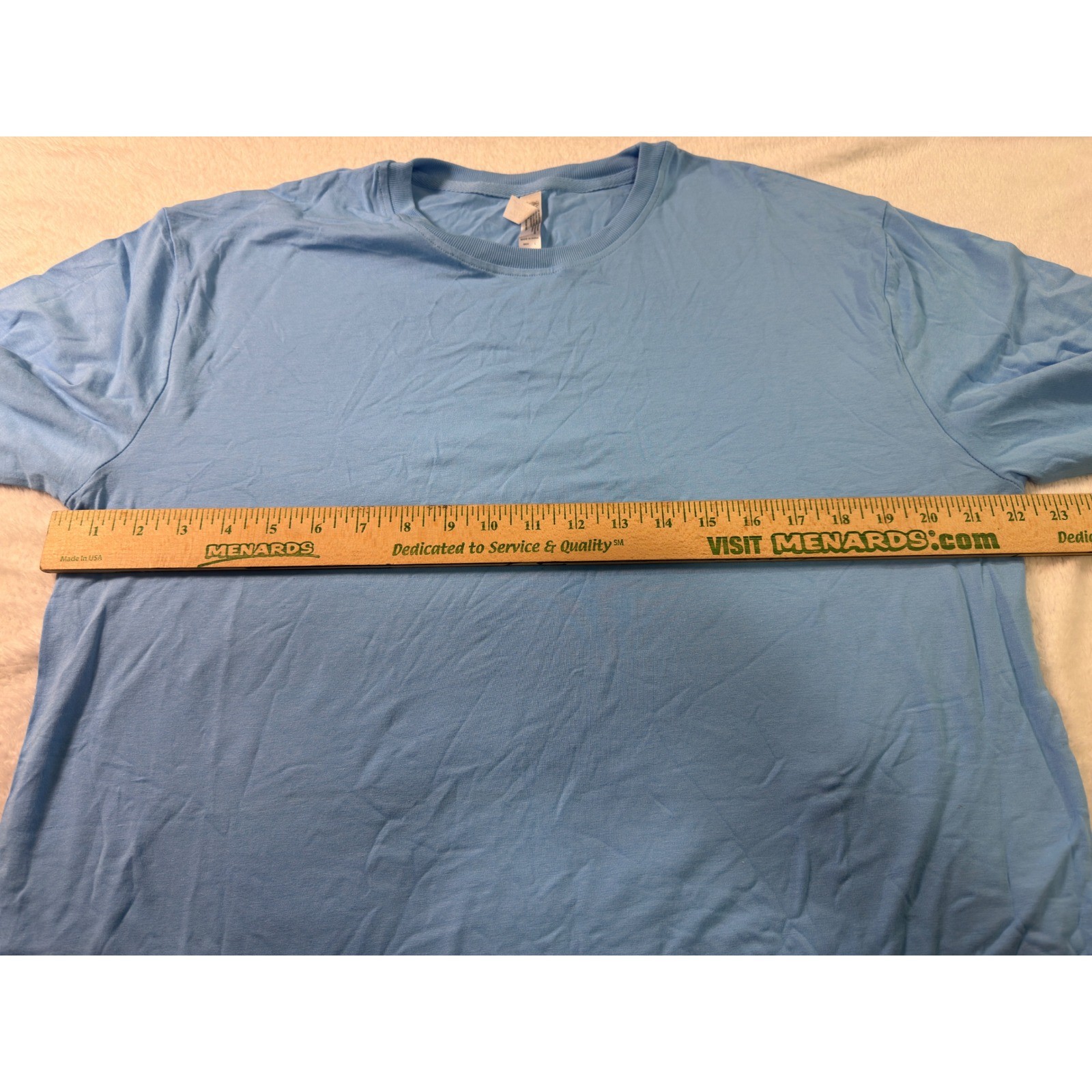 Royal Avalon Mens Bamboo Cotton Blend Crewneck T-Shirt Light Blue Large