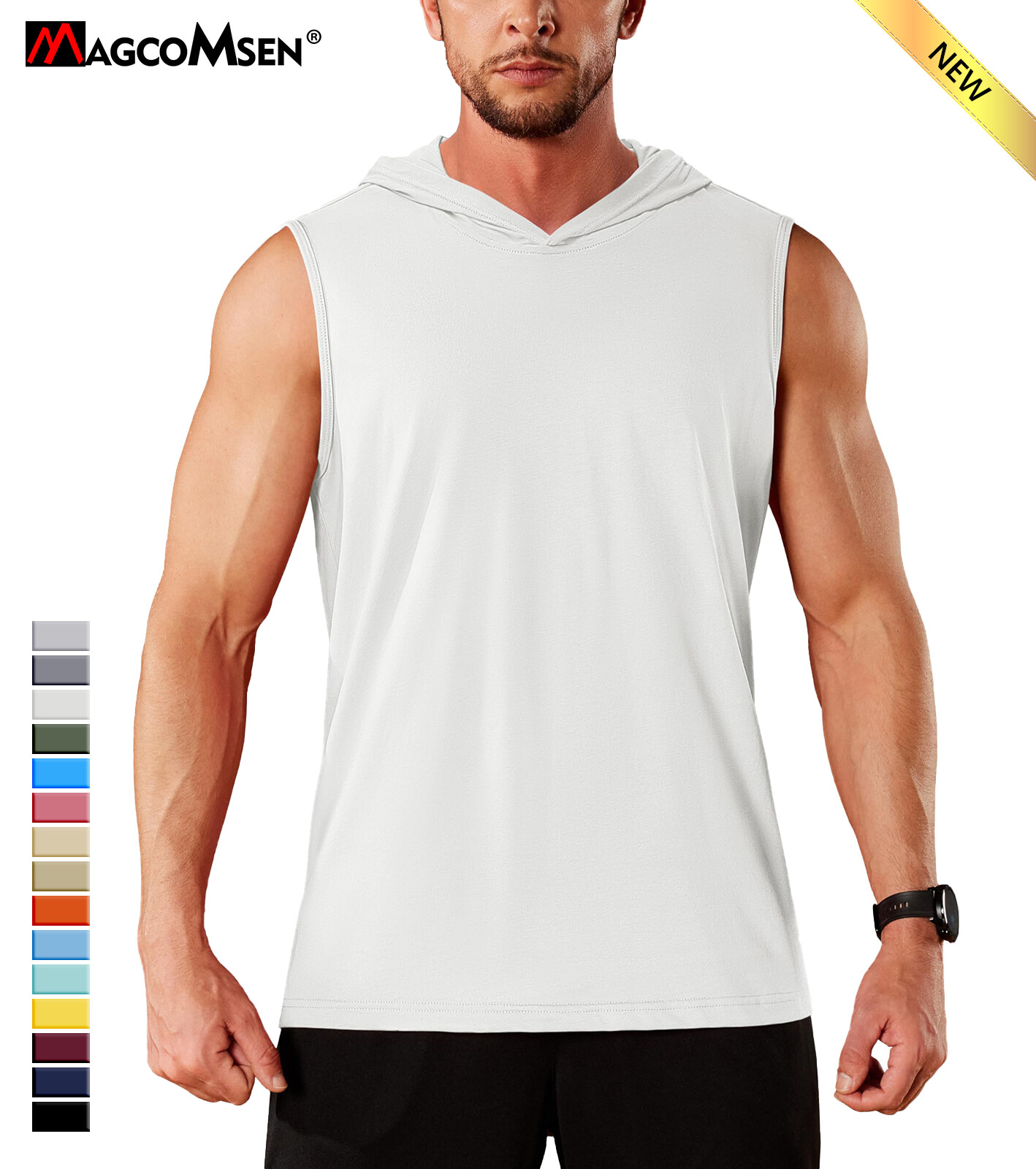Men&rsquo;s Casual Workout Hoodie Tank Gym Cotton Sleeveless Quick Dry Muscle T-Shirts