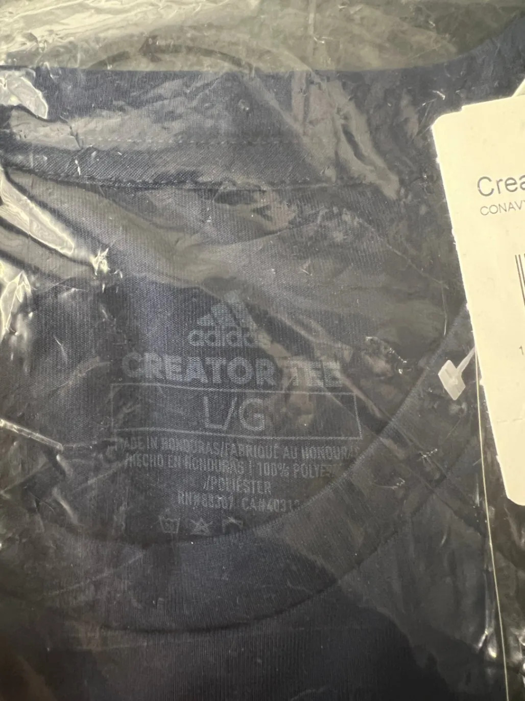 Adidas Creator SS T-Shirt Large Navy Blue White Athletic Sportswear Apparel