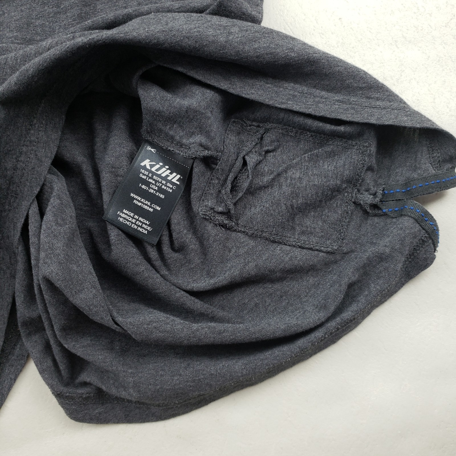 Kuhl Wildfibre Organic Cotton Tee Mens Large Gray Short Sleeve Crew Neck Shirt
