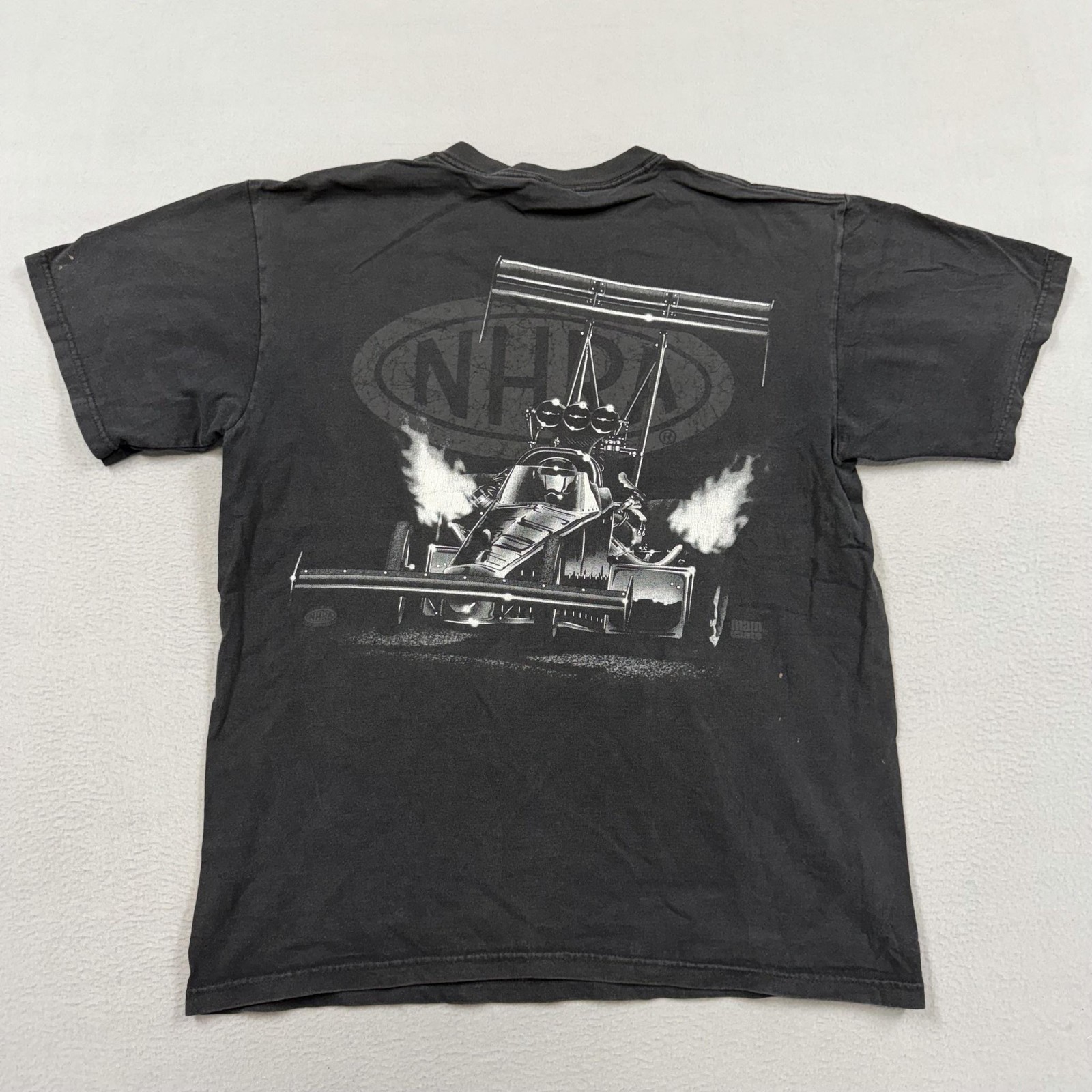 NHRA Shirt Mens Large Black Top Fuel Dragster Graphic T-Shirt Tee Racing Logo