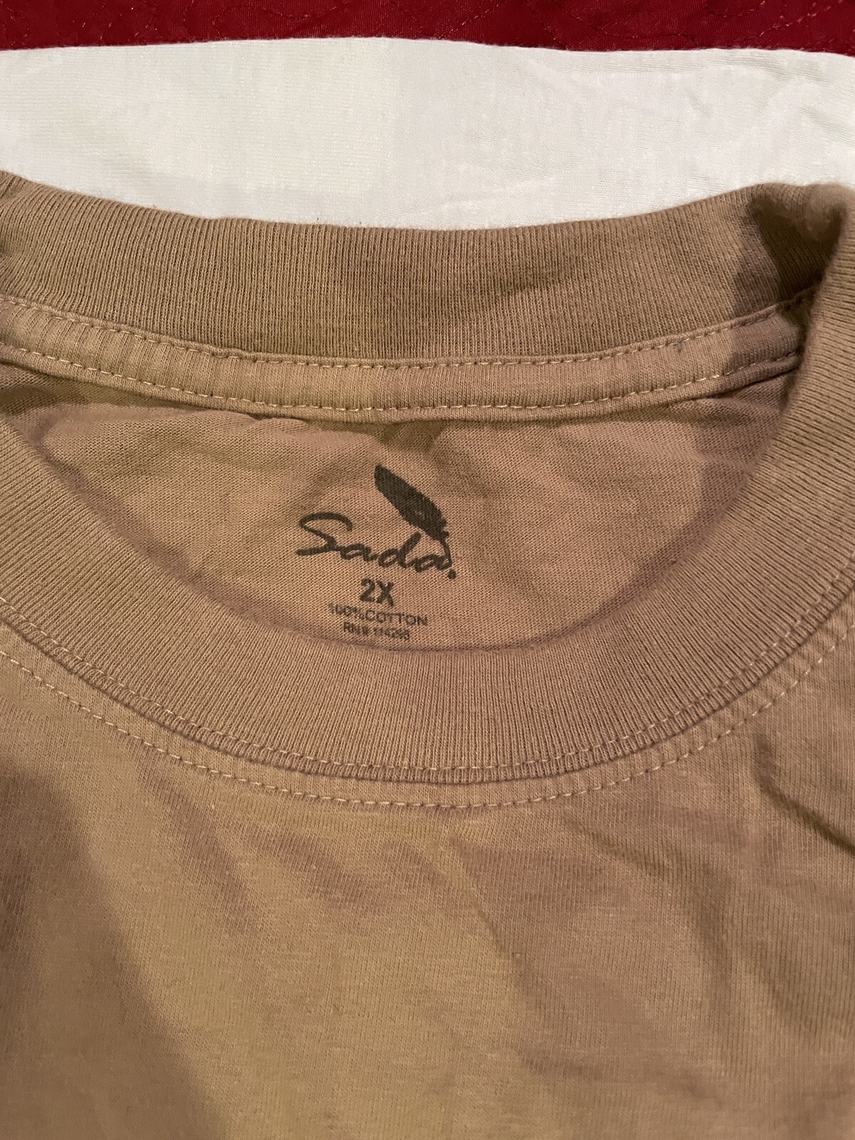 3 Sada T-Shirt Solid Black, White,Tan Short Sleeve V-Neck 100% Cotton Men&rsquo;s 2XL