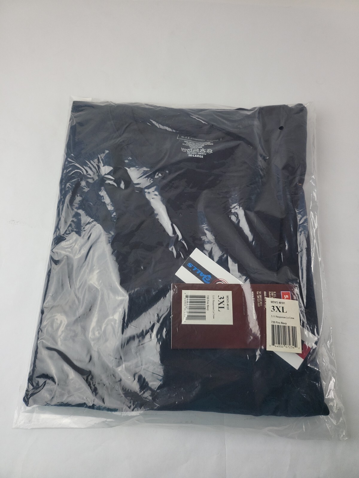 5.11 Mens Response Ls Crew Tshirt Fire Navy Blue Size 3XL…….