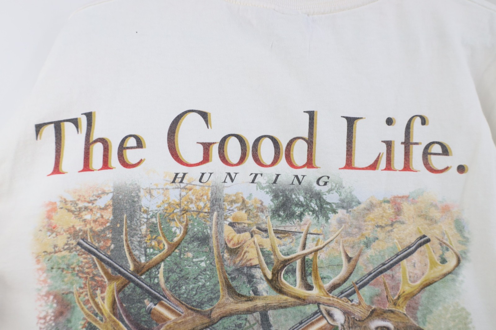 Vintage 90s Streetwear Mens XL The Good Life Hunting Nature Deer Buck T-Shirt