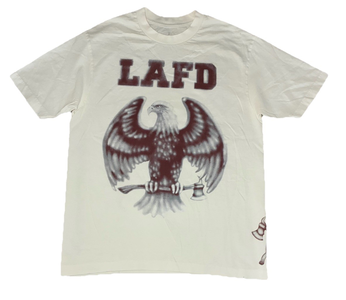 Travis Scott LAFD Tee M Cream Los Angeles Fire CA Wildfire Response NEW *spots