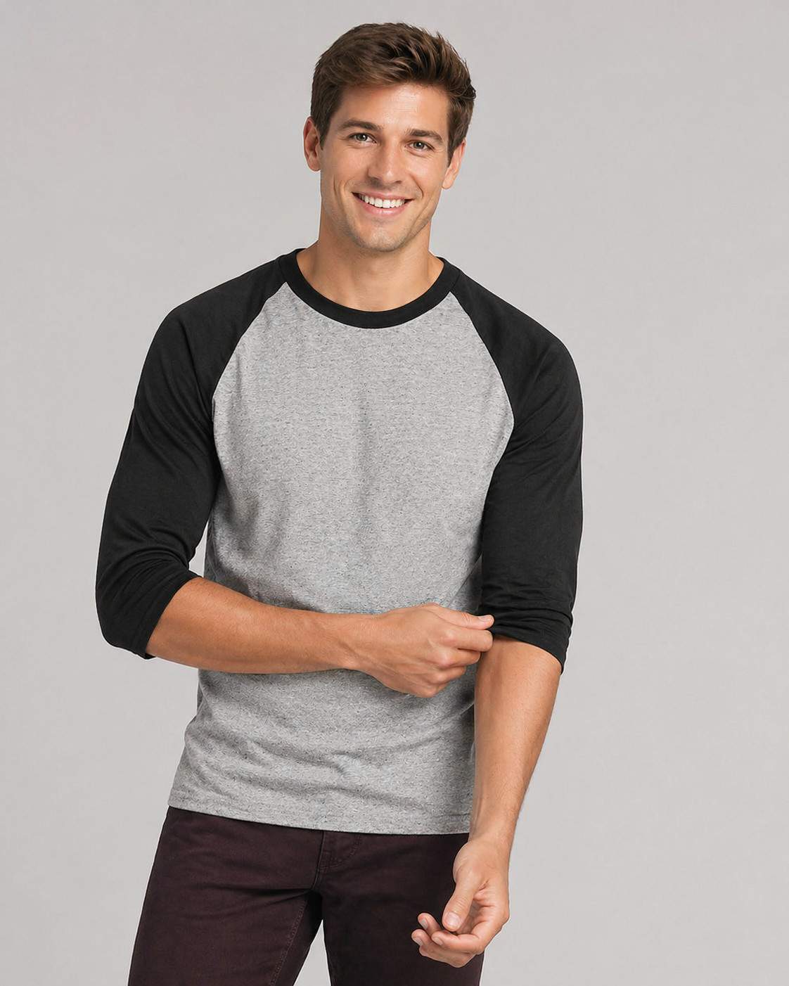 Gildan 5700 Heavy Cotton Raglan Baseball T-Shirt 3/4 Sleeve Tee Jersey XS-3XL