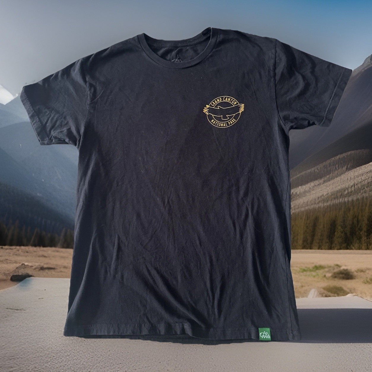 Grand Canyon T-Shirt Men&rsquo;s L Wild Tribute Black 2 Sided Graphics Casual Travel