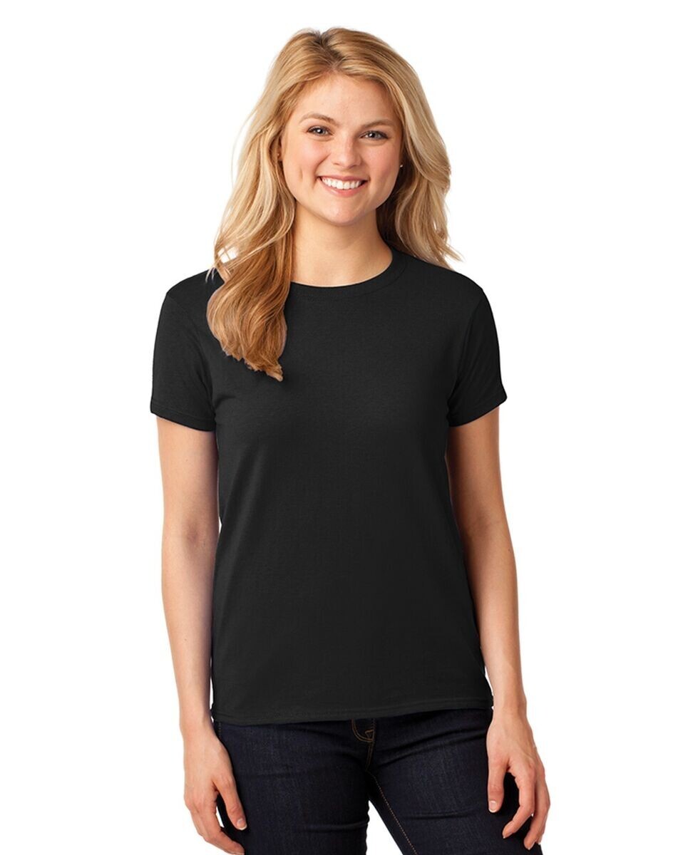 NEW LARGE Black Gildan Heavy Cotton 100% Cotton T-shirt G500 G5000