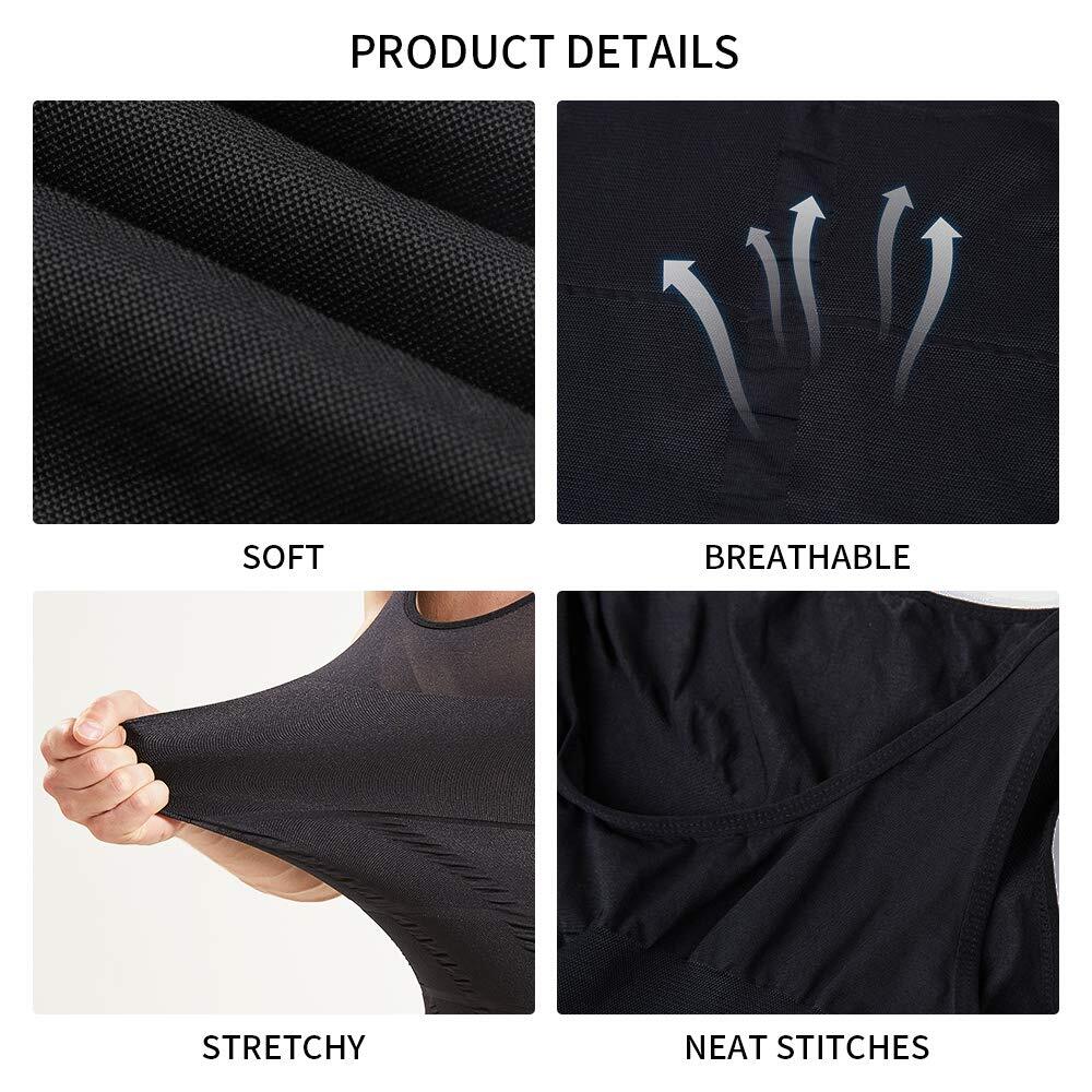 Men Gynecomastia Compression Shirt Body Shaper Chest Control Slim Vest Tank Top