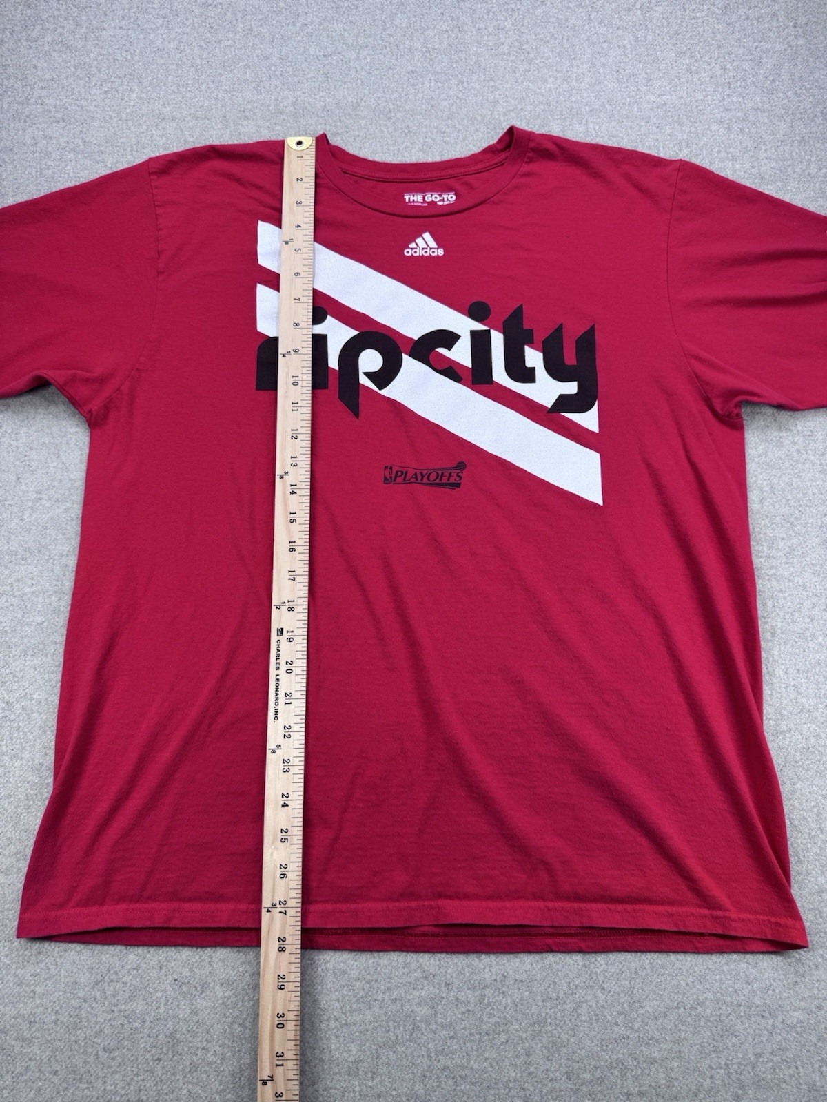 Adidas Portland Trail Blazers Rip City Playoffs T-Shirt Men&rsquo;s XL Red NBA Tee