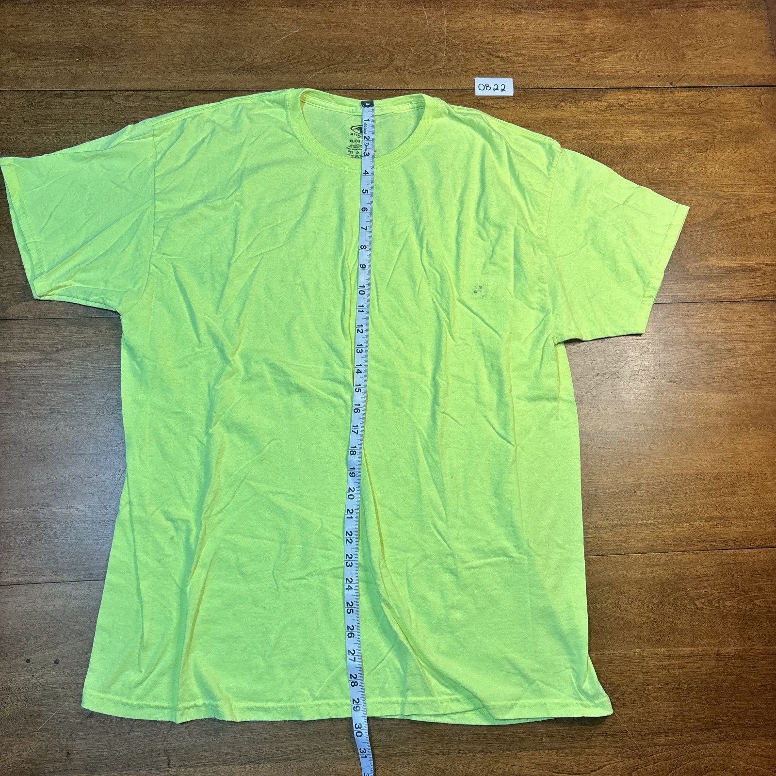 Athletic Works T-Shirt Men&rsquo;s Neon Green Cotton Crew Neck Short Sleeve – XL