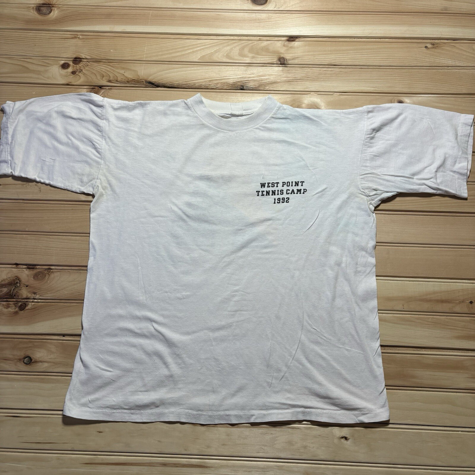 Vintage 90s West Point Military College Tennis Camp 1992 Shirt Size Large