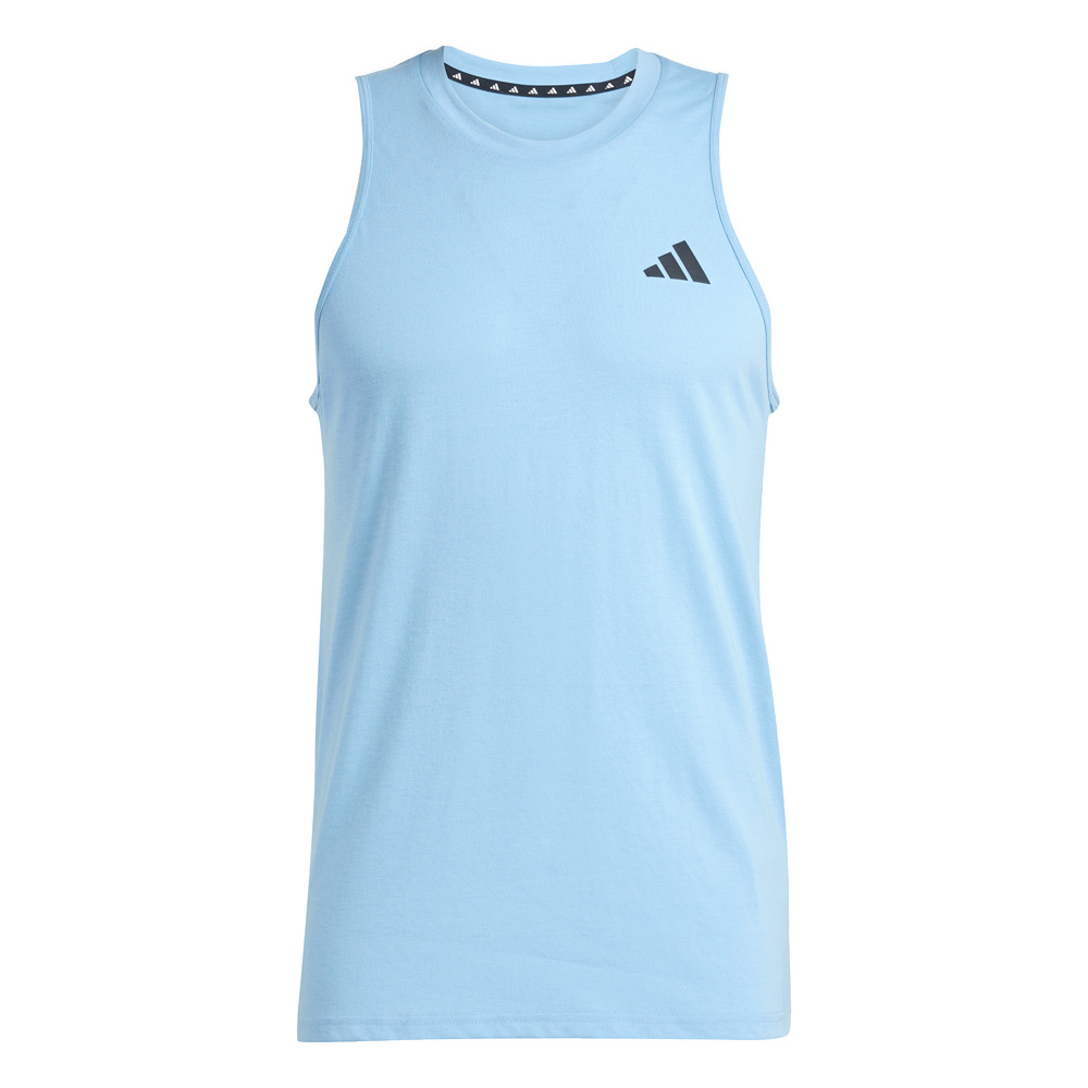 adidas Train Essentials Crew Neck Athletic Tank Top Mens Blue Casual Tops JC5372