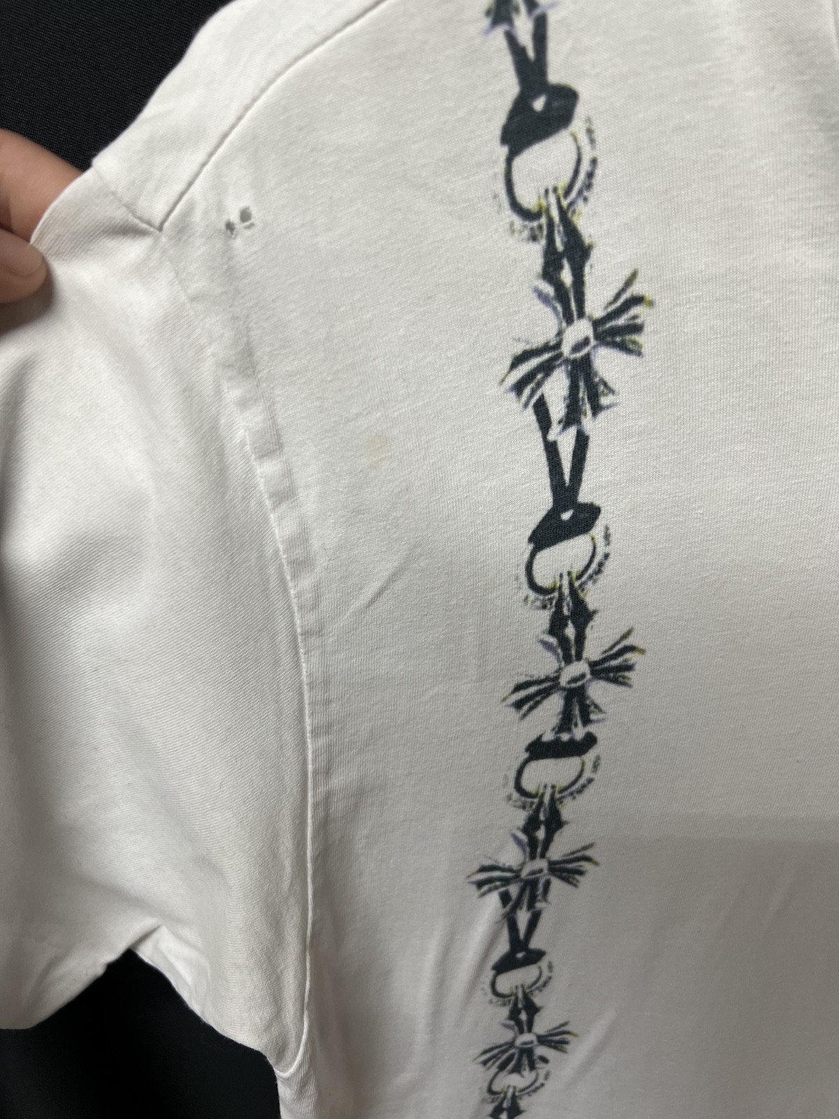 2007 chrome hearts x comme des garcons white t-shirt, preowned size medium