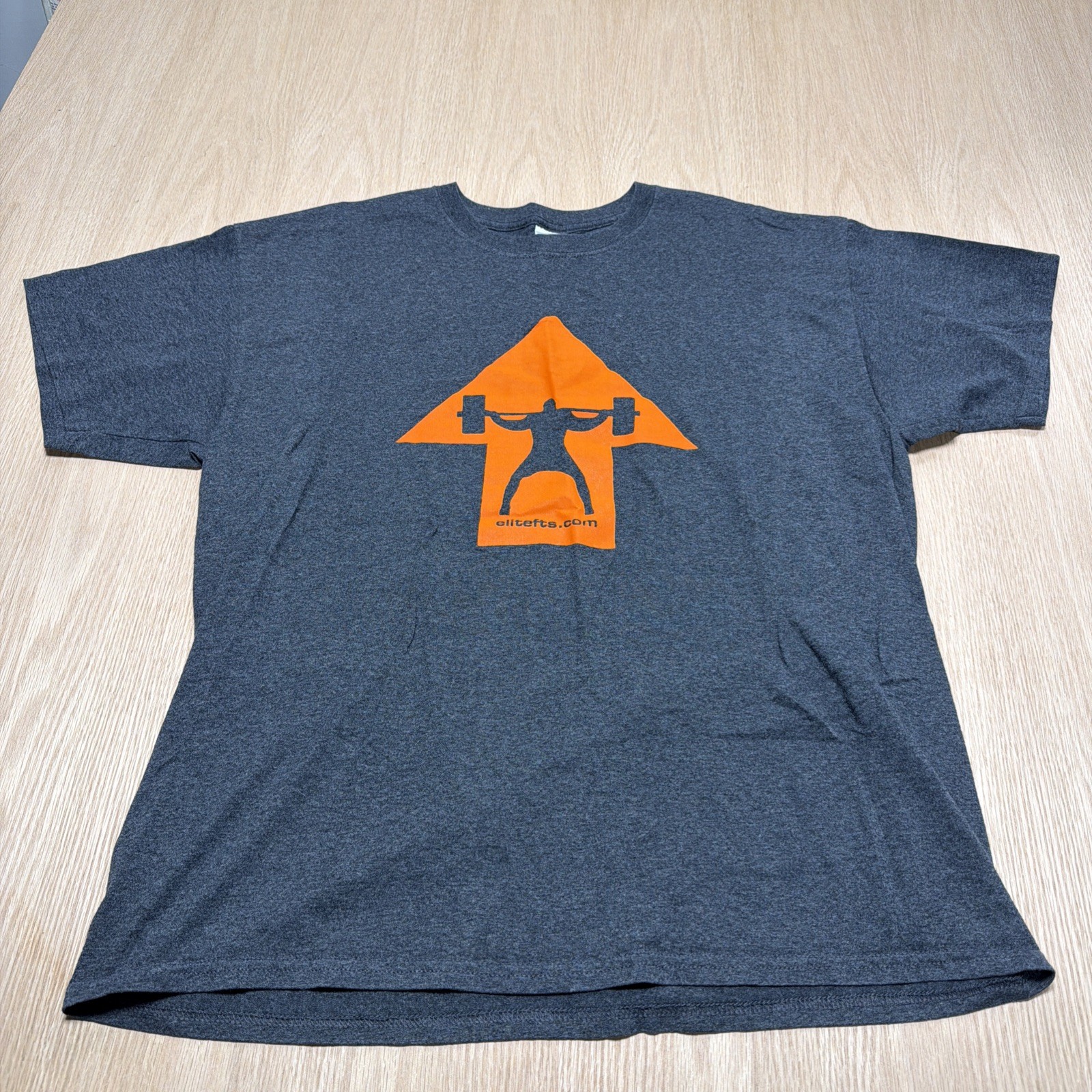 Men’s – Short Sleeve T-shirt -Sz XL Gray – Weightlifting -ELITE FTS -Cotton