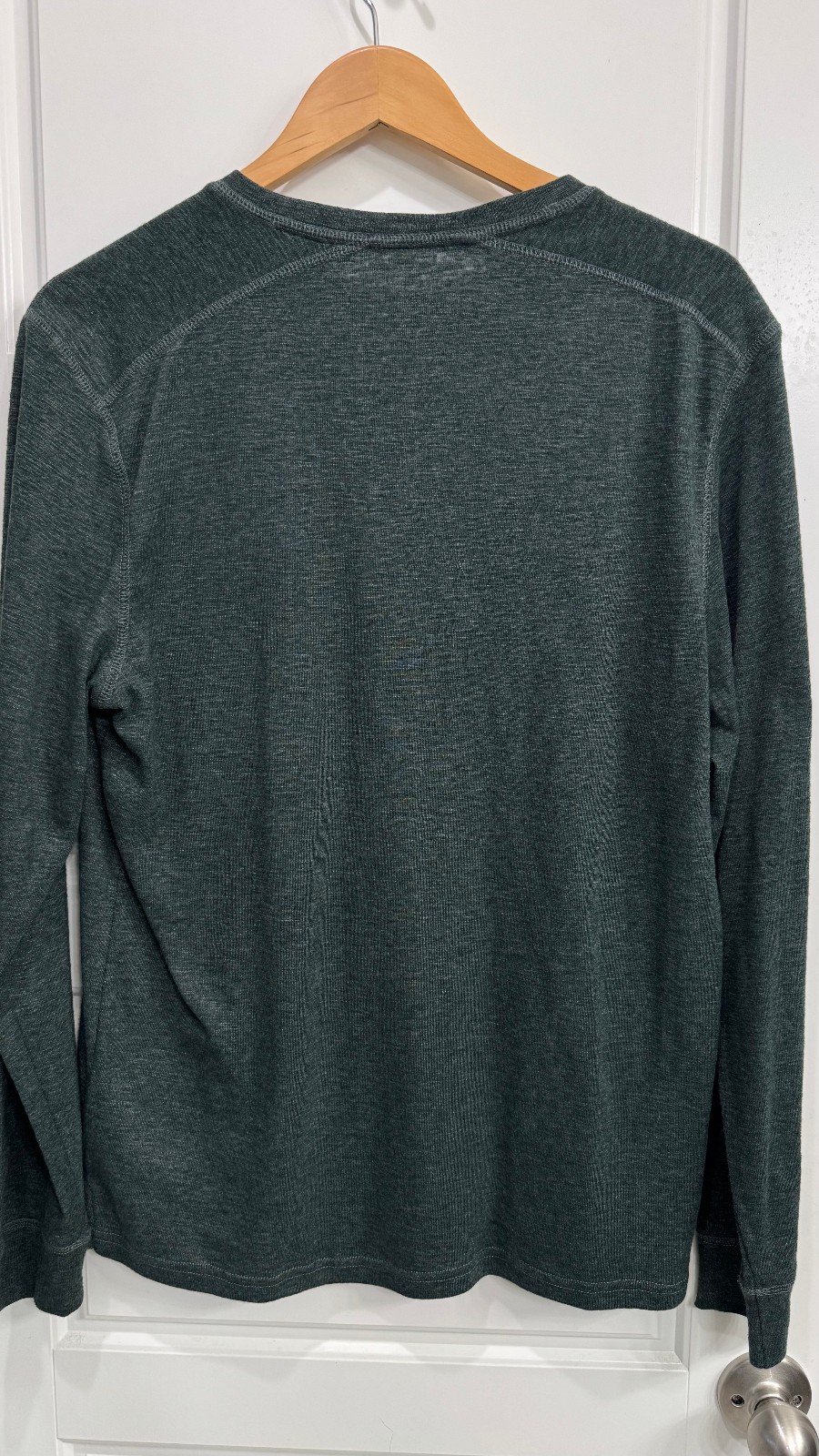 NWT Apt 9 Premier Flex Long Sleeve Henley Shirt Mens Large Dark Green