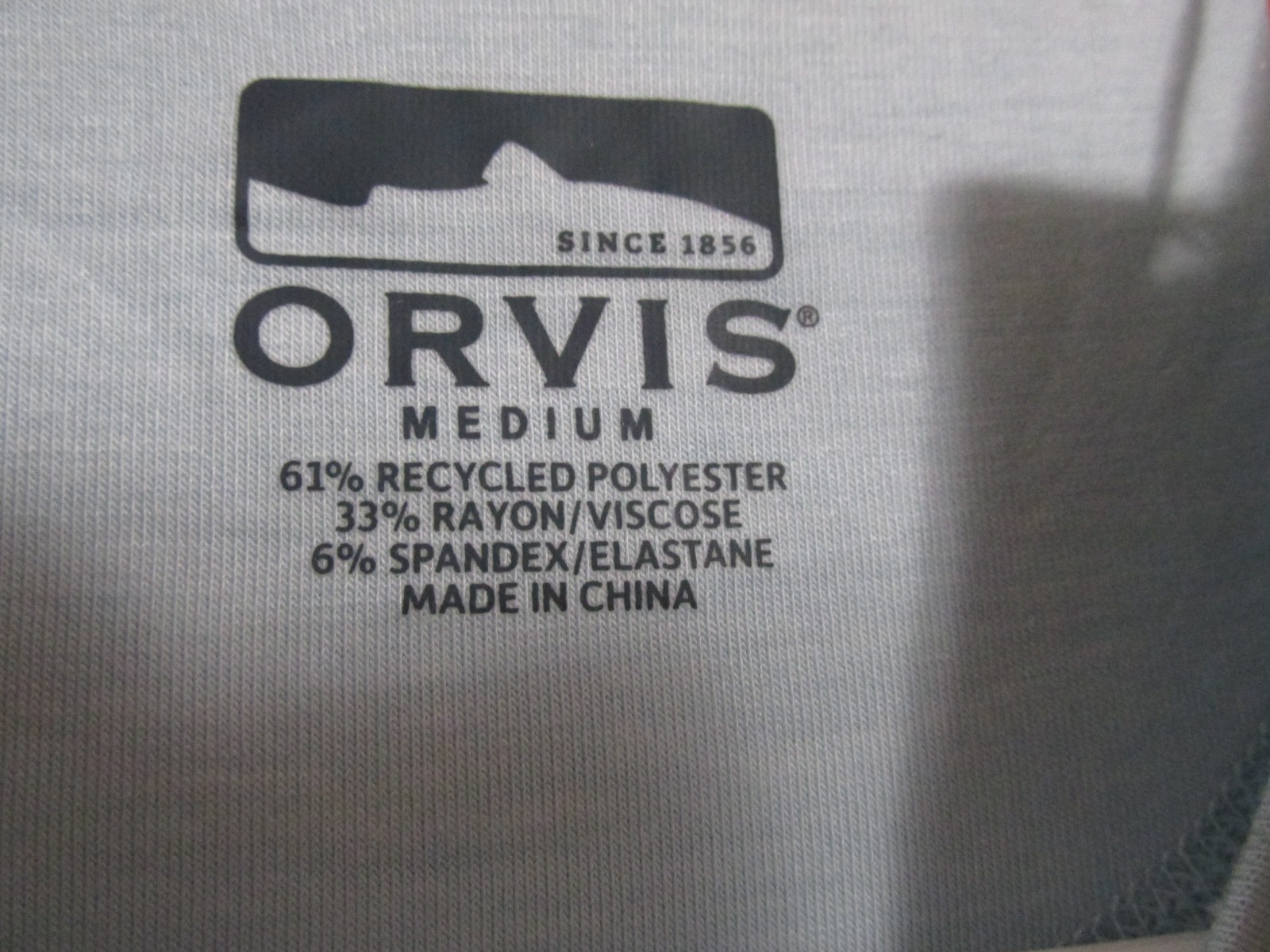 Men&rsquo;s Orvis DriCast Logo Crew Neck Short Sleeve Tee T-Shirt Lt. Blue Size MEDIUM