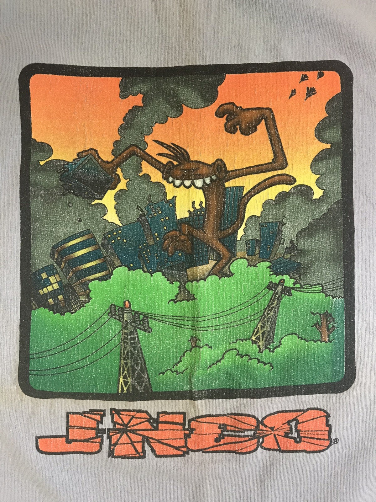 Men’s Vintage 90’s JNCO Livin Large T-shirt Size XL Double Sided Skateboard Rave