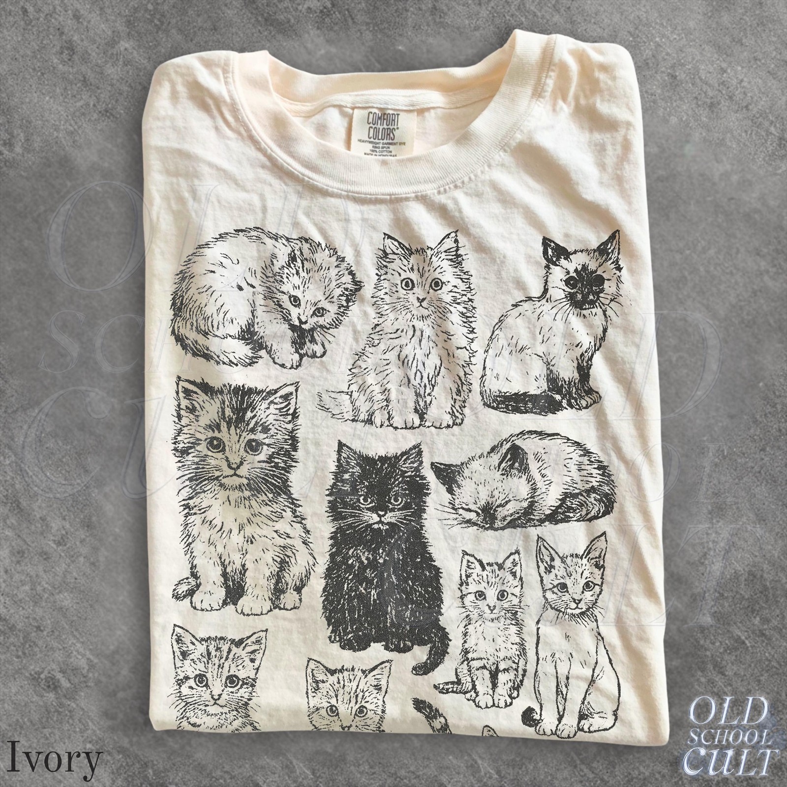 Vintage 90s Tattoo Cat T-Shirt Retro Y2K Kitten Graphic Cat Lover Gift Tee