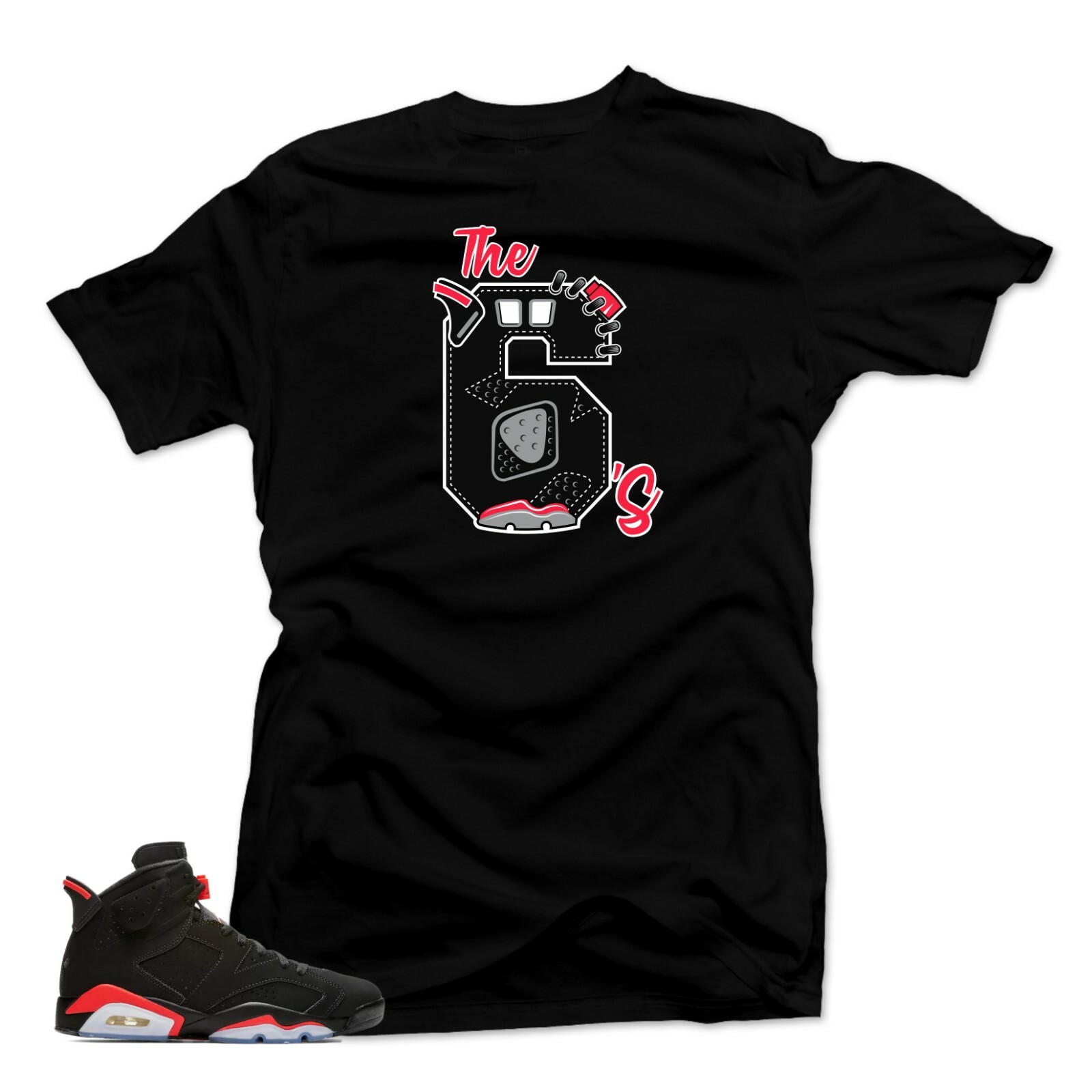 Shirt Match Jordan 6 Retro Black Infrared- The 6&rsquo;s Black Tee
