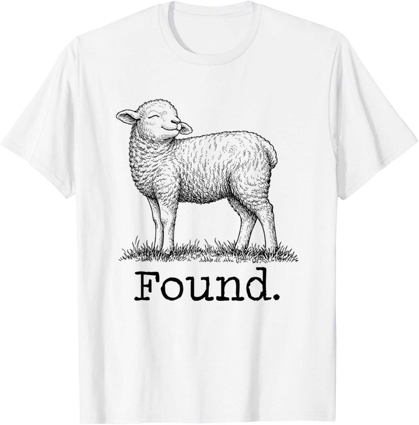 Found Minimalist Sheep Christian Psalm 23 Lamb Christian T-Shirt