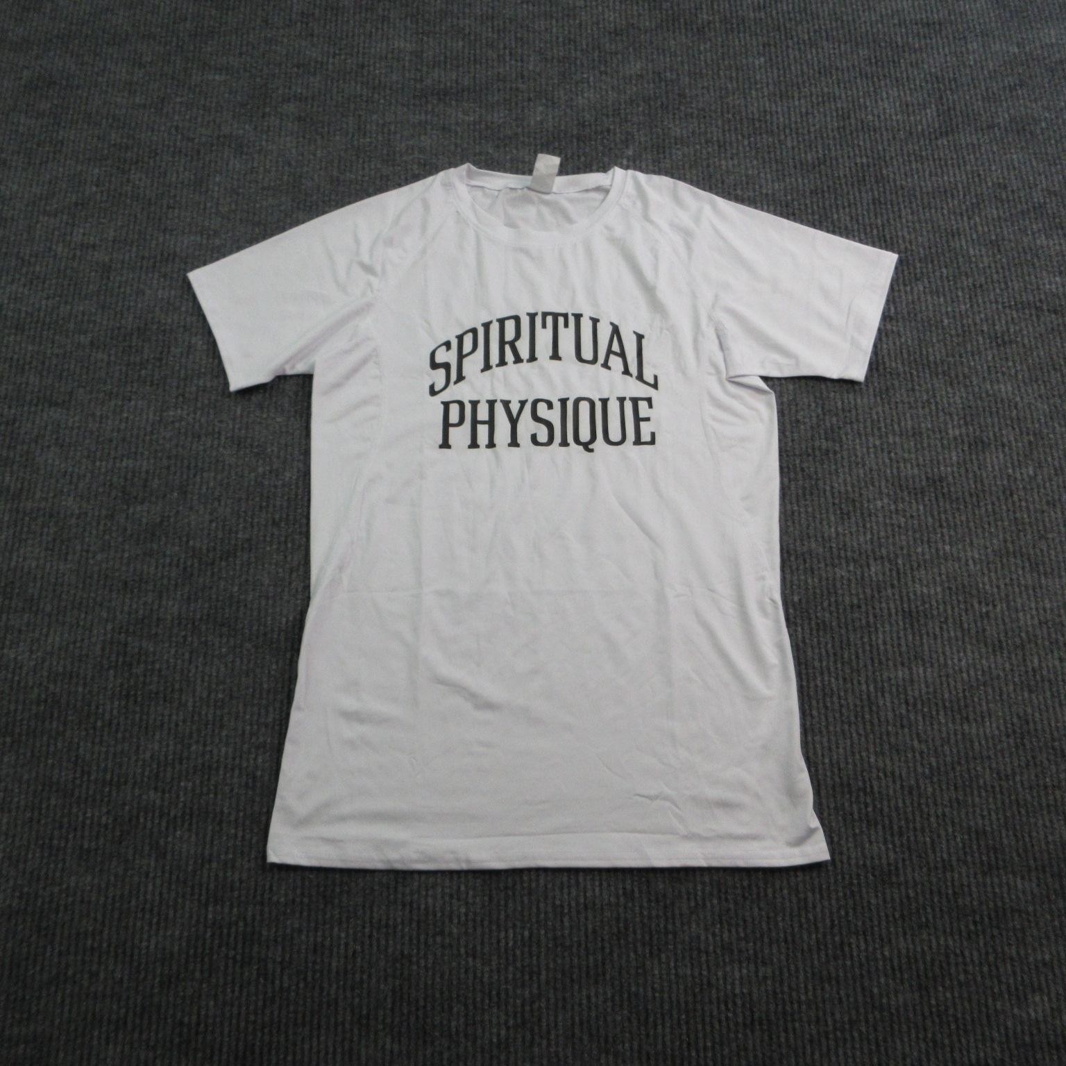 Spiritual Physique Shirt Mens L White Short Sleeve Crew Neck Graphic Tee