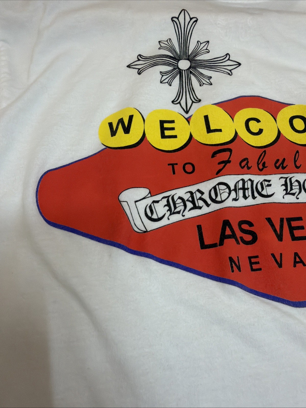 Chrome Hearts White &lsquo;Welcome To Fabulous Las Vegas&rsquo; T-Shirt Size Medium