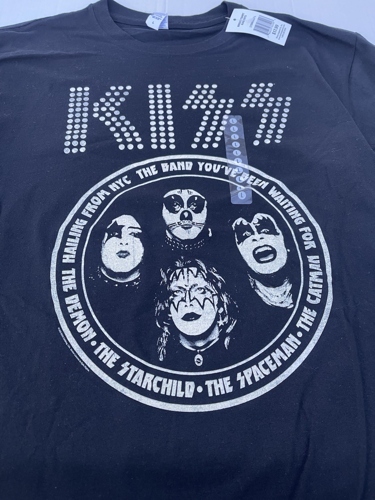 Kiss Rock Band T-shirt Black New Size Large