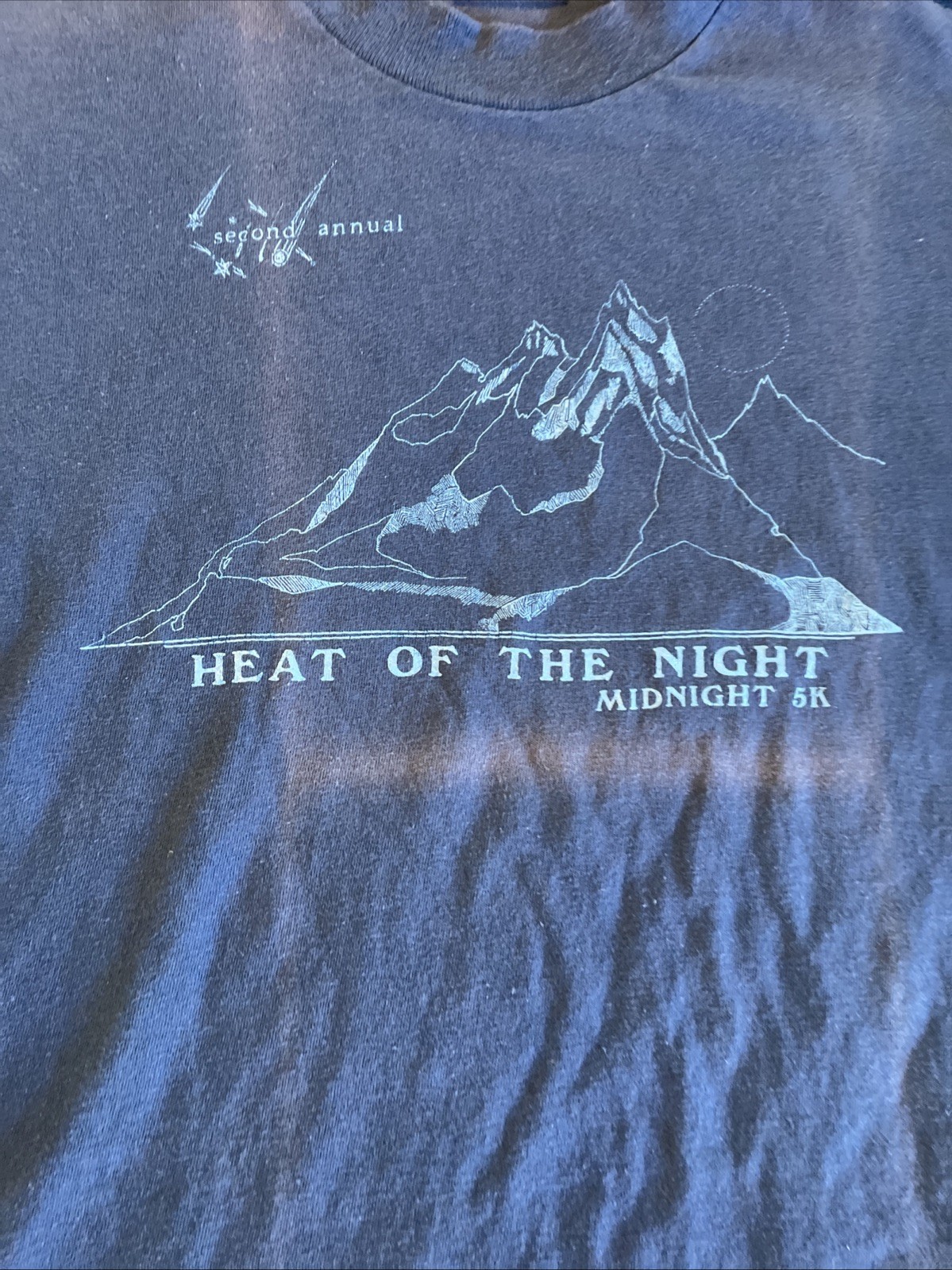 1980&rsquo;s Stedman Hi- Crew Graphic Runners T-Shirt, Heat Of The Night, S-M