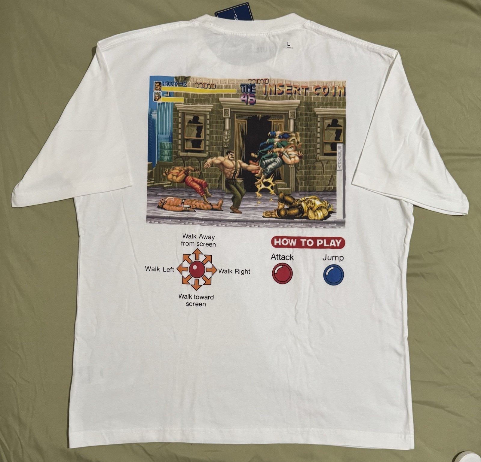 Uniqlo Final Fight T-Shirt Unisex Large (25 in PtP) Capcom 40th Anniversary NWT