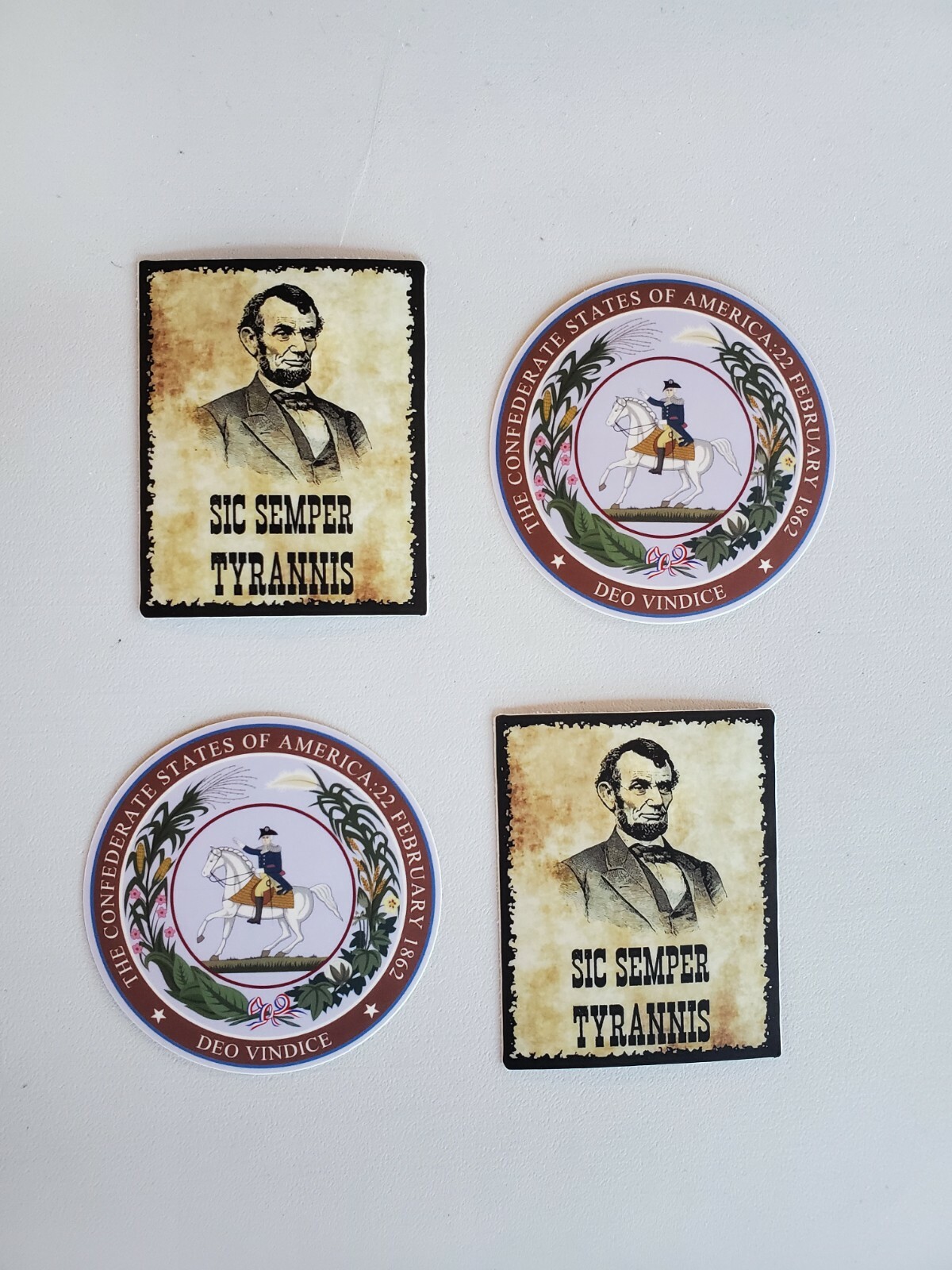 SIC SEMPER TYRANNIS Abraham Lincoln Civil War era poster STICKERS