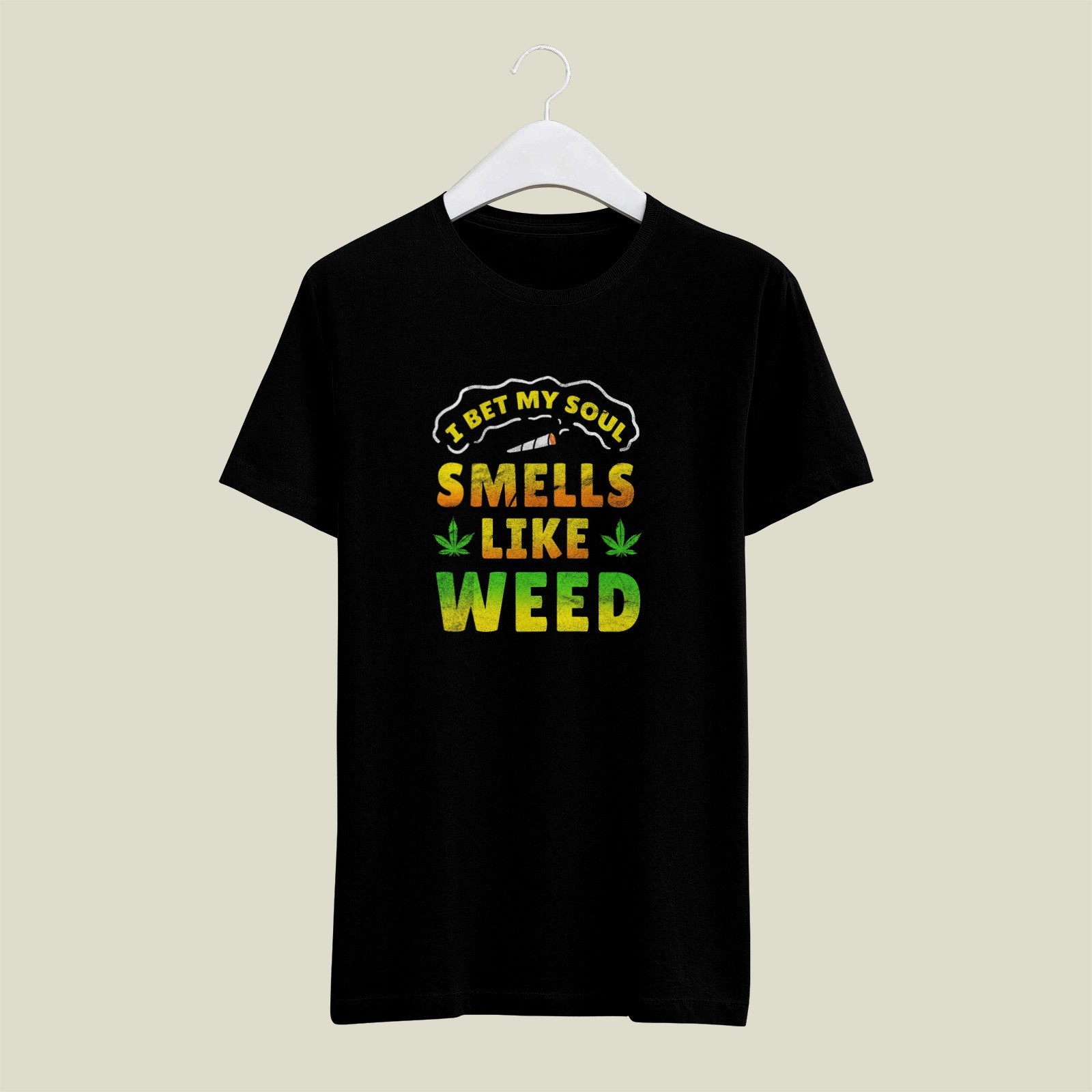 Black SMALL Mens Gildan T Shirt I Bet My Soul Smells Like Weed 420 Mary Jane