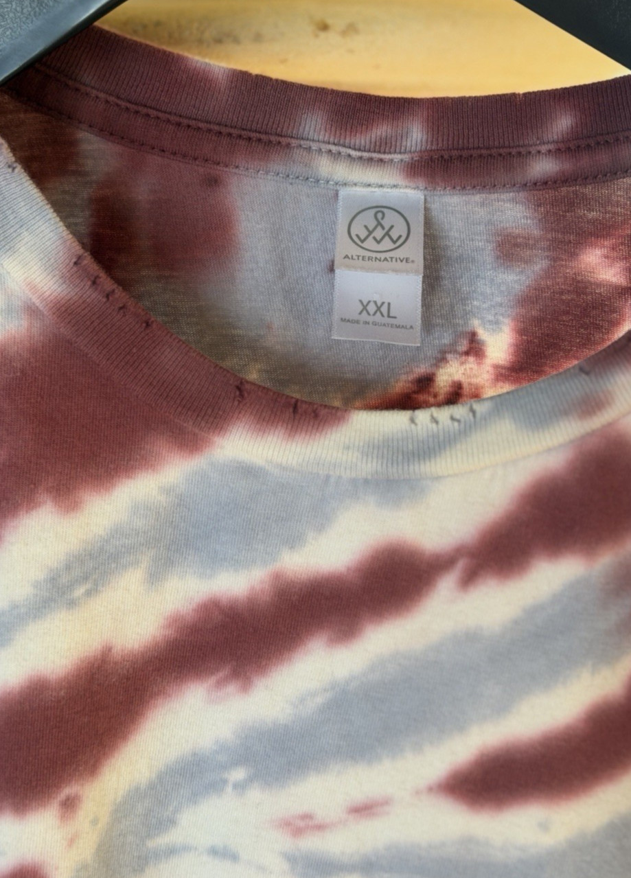 Tie Dye Distressed Cotton Retro T Shirt by Alternative Brand, XL, Great Cond